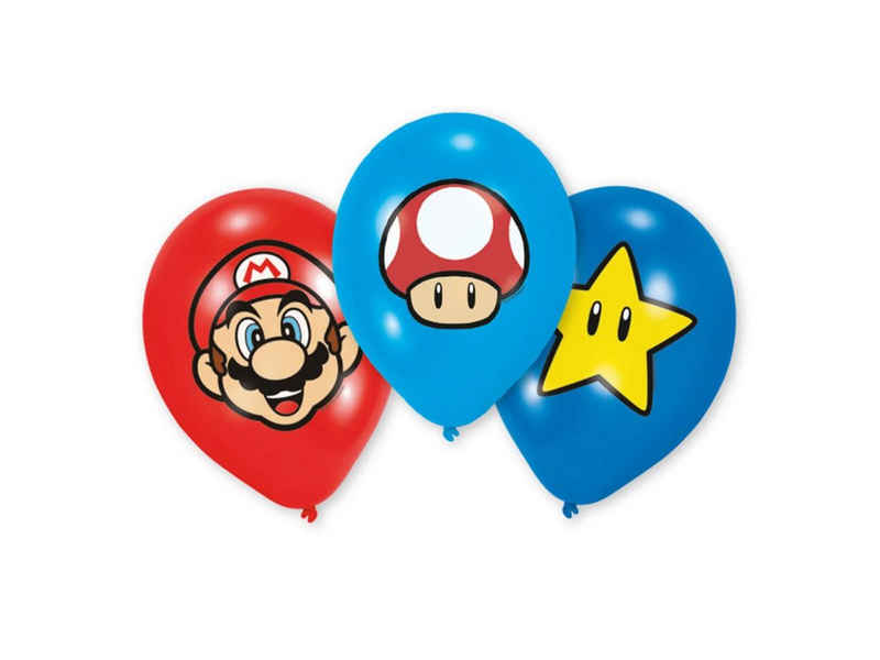 Festivalartikel Luftballon Super Mario Bros LUFTBALLONS GEBURTSTAG LUFTBALLON SET 6 Stk