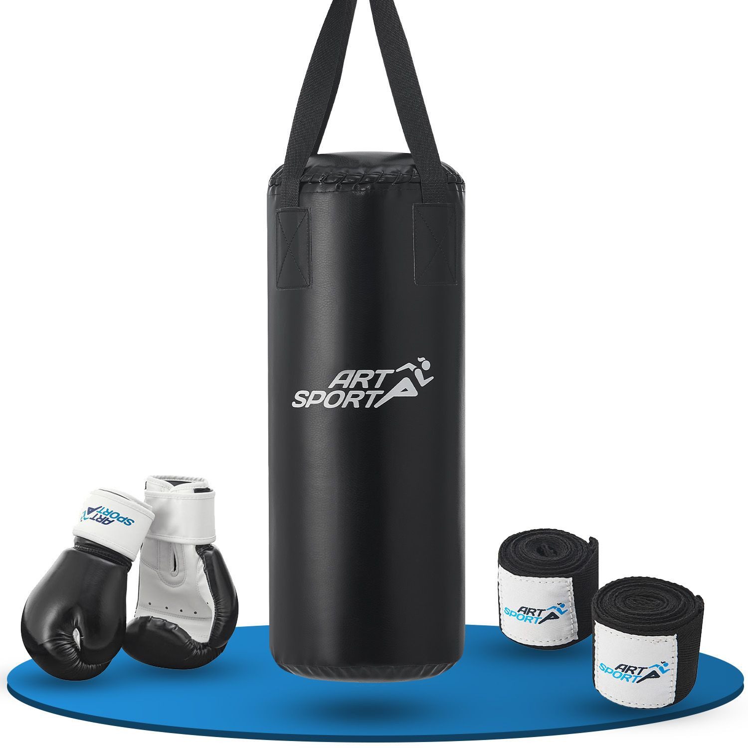 ArtSport Boxsack 10 kg, inkl. hochwertige Boxhandschuhe, pflegeleicht, mit Deckenhalterung