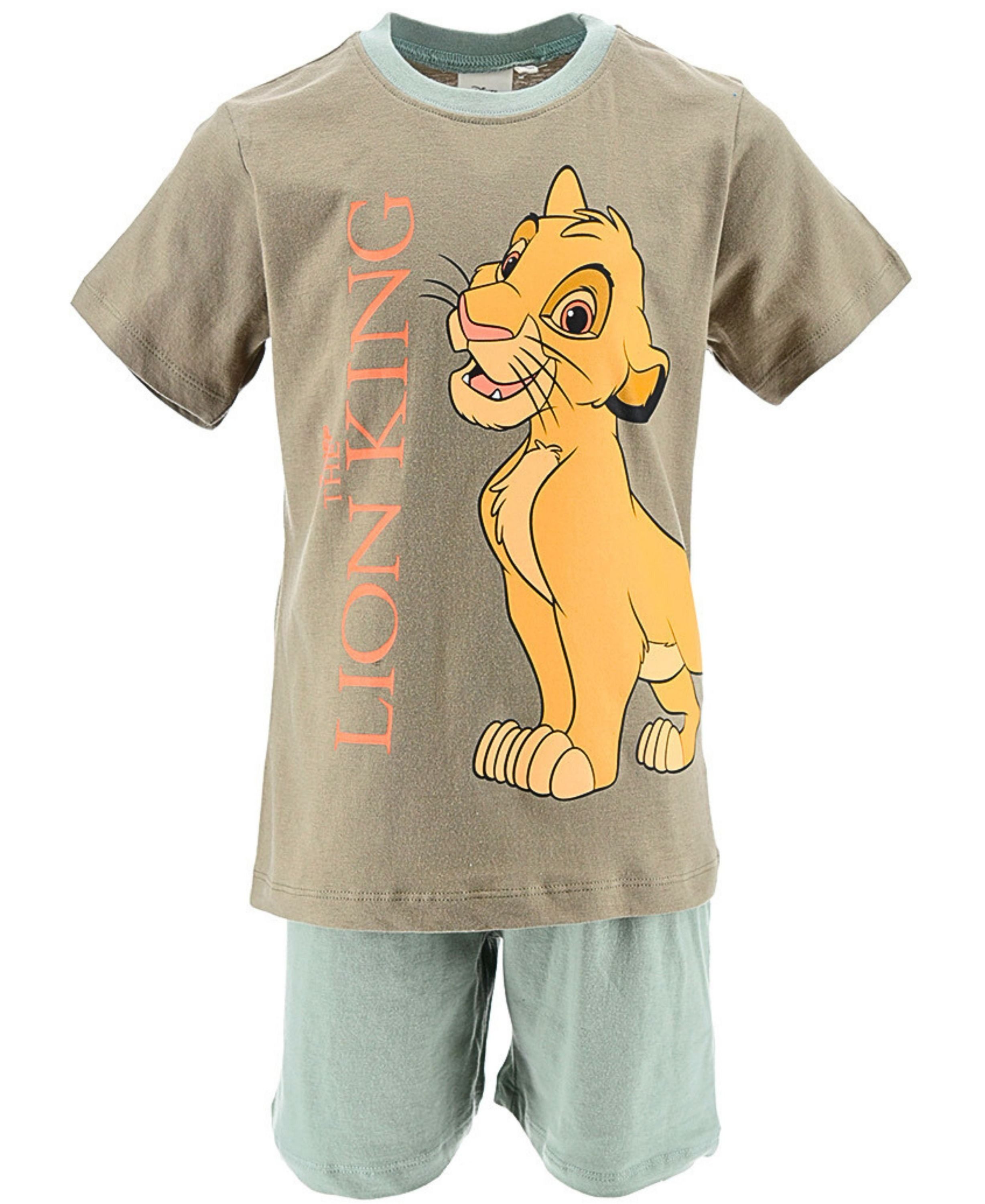 Disney The Lion King Schlafanzug Simba (2 tlg) Jungen Shorty aus Bio Baumwolle Gr. 98 - 116 cm