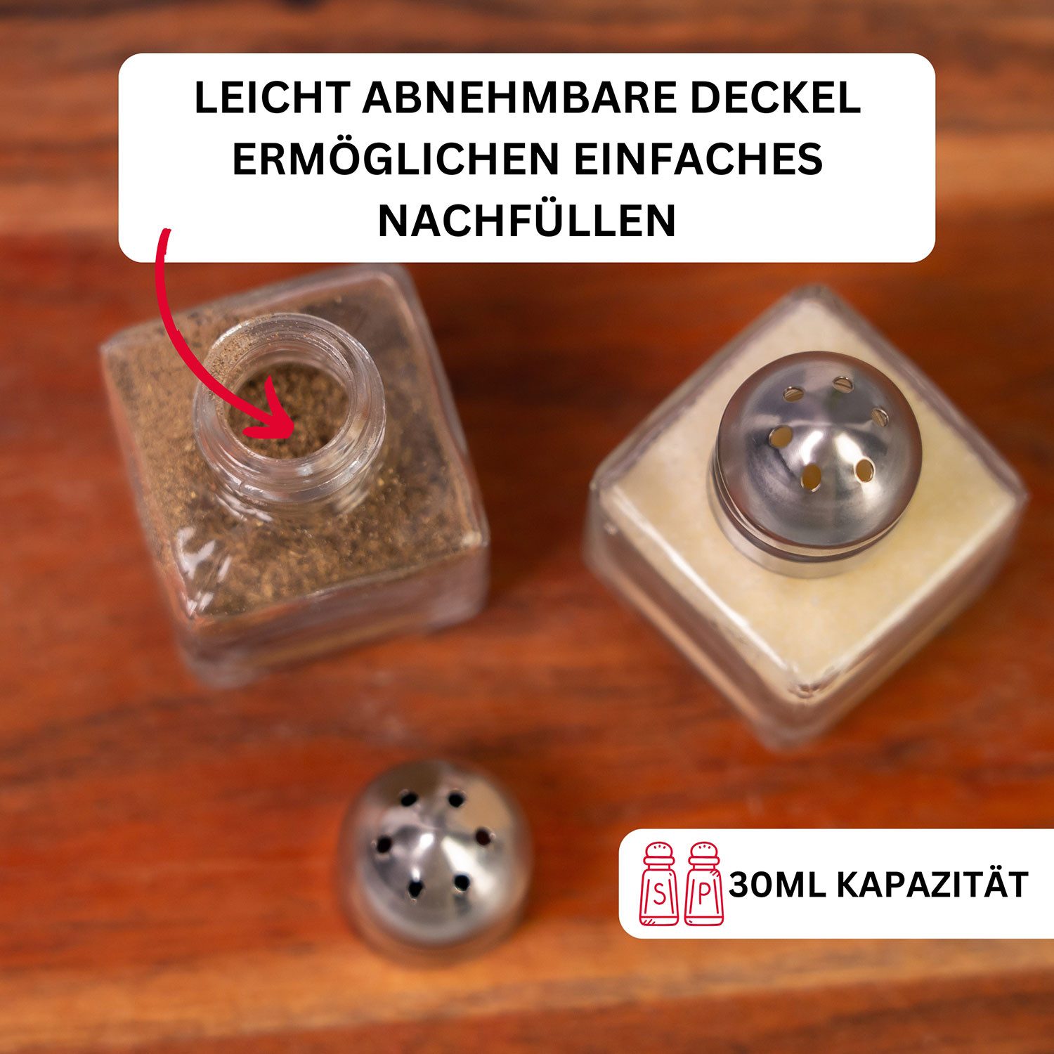 WESTMARK Salz- / Pfefferstreuer Set Mini-Universalstreuer, 2tlg, Fassungsvermögen: je 15 ml