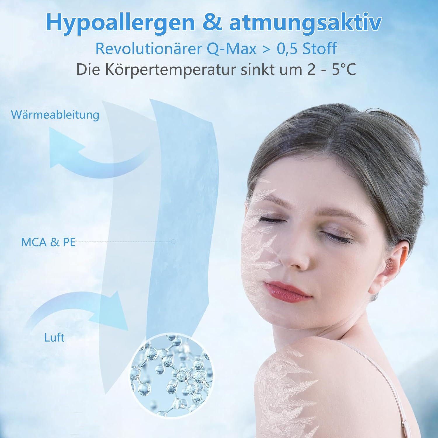 Elegear Kissenbezug 2 Stück kühlender Kopfkissenbezug für Sommer, Q-Max>0.5 günstig online kaufen
