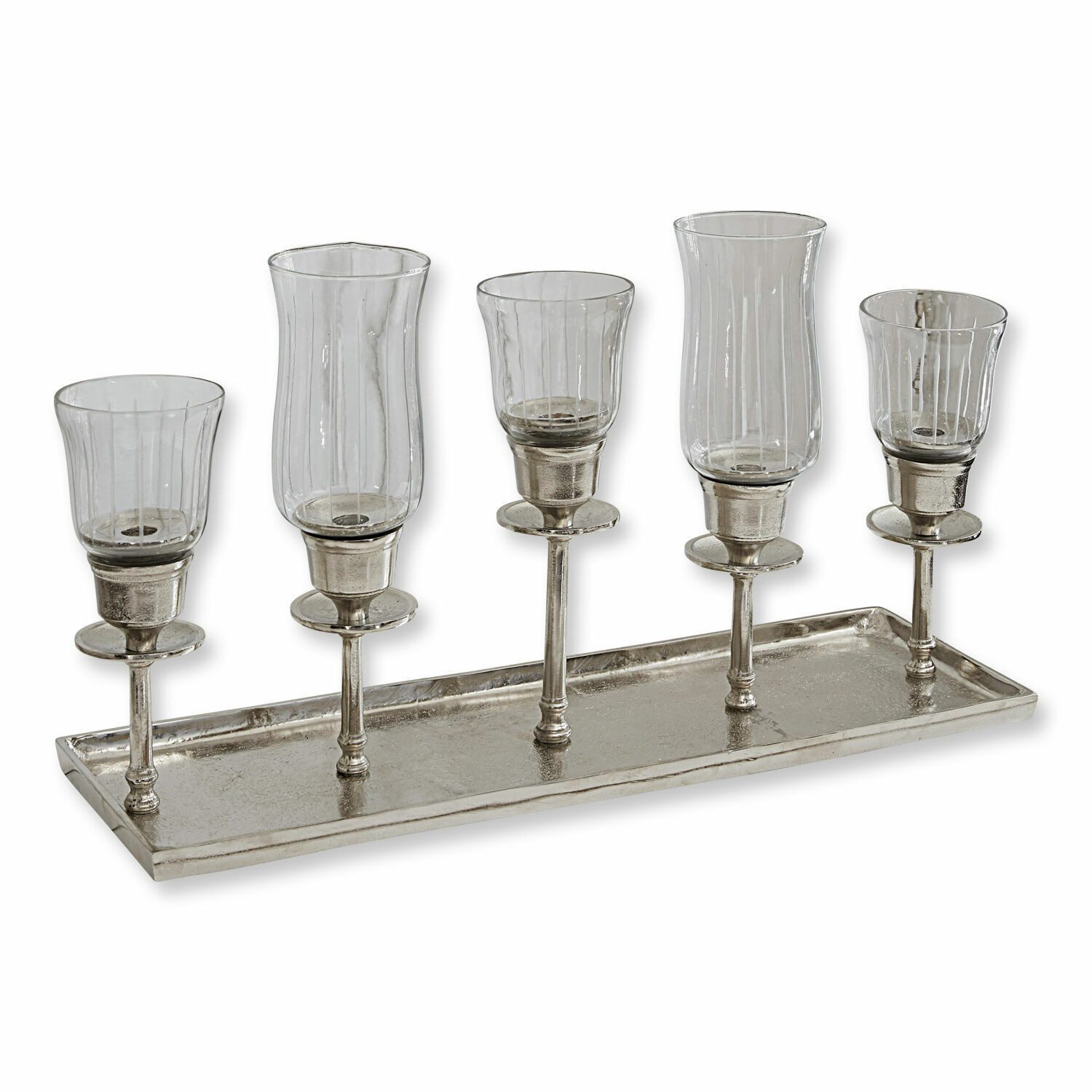 Mirabeau Kerzenständer Kerzentablett Ennedi silber/klar