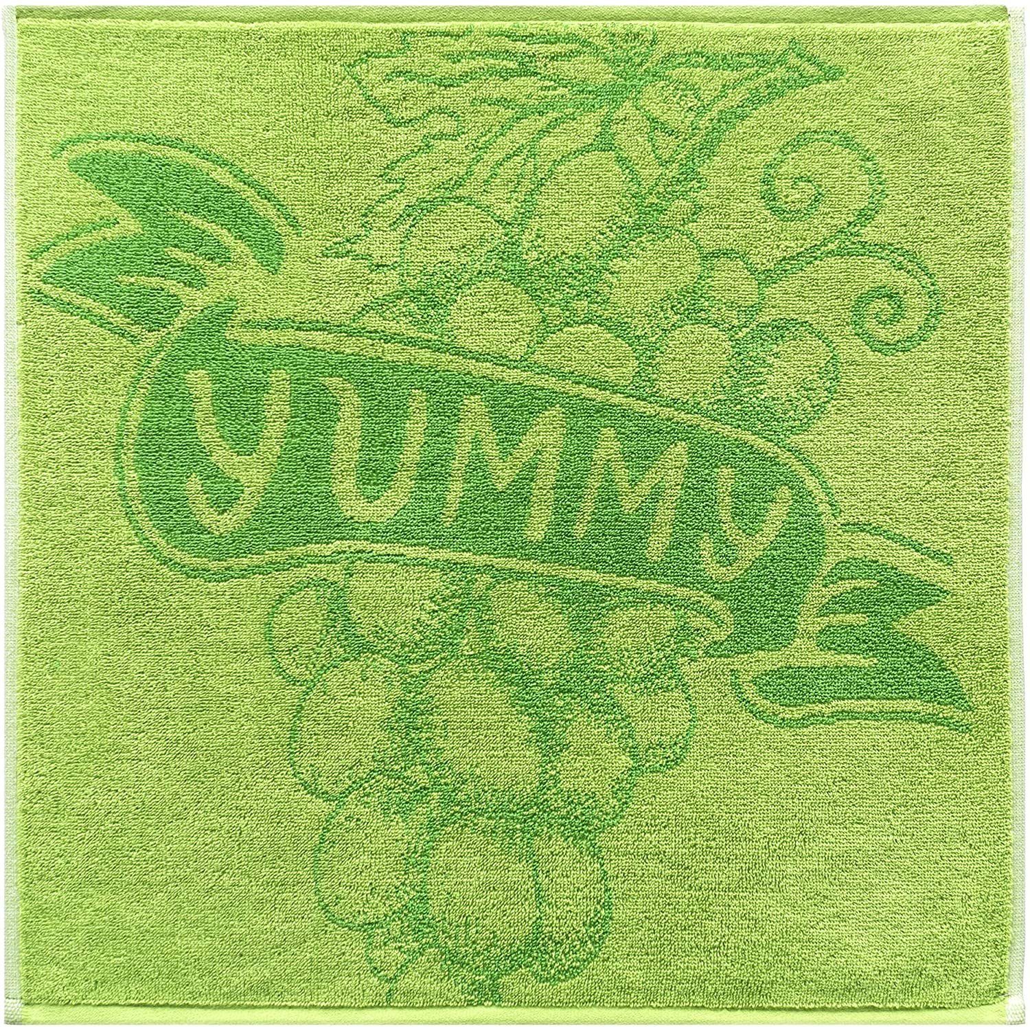 2x 50x70 Handtuch 2x Frottee, cm Geschirrhandtücher Baumwoll grün Weintraube, Lashuma cm 50x50 Set (4-tlg),