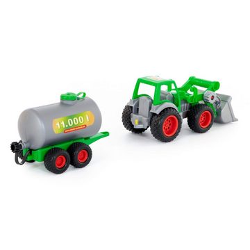 Polesie Spielzeug-Traktor Farmer Techn Traktor + Frontschaufel+Fassanhänger