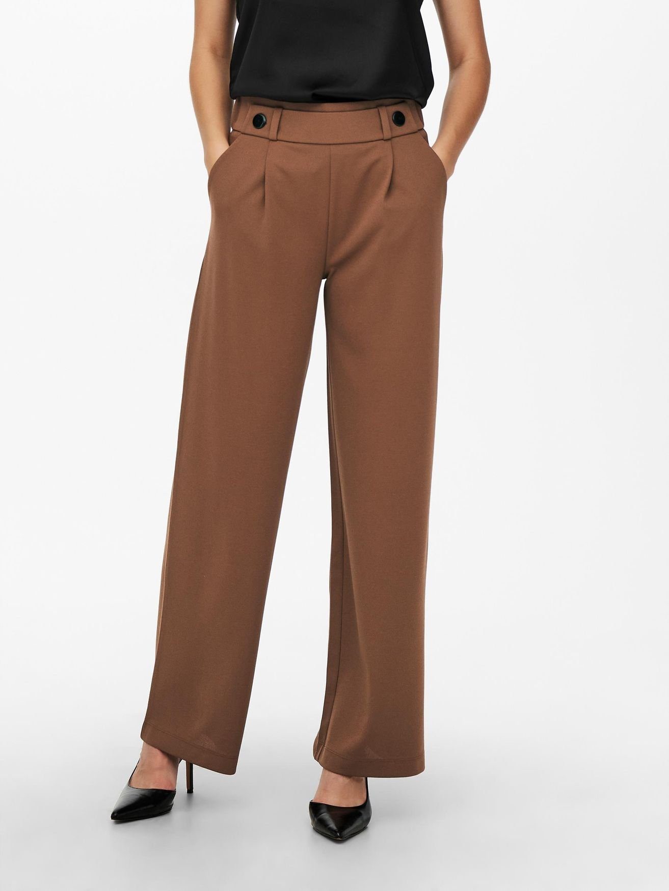 JACQUELINE de YONG Stoffhose Marlene Hose Schlupf Stoffhose GEGGO New Long Culotte Flare Pants (1-tlg) 3504 in Hellbraun