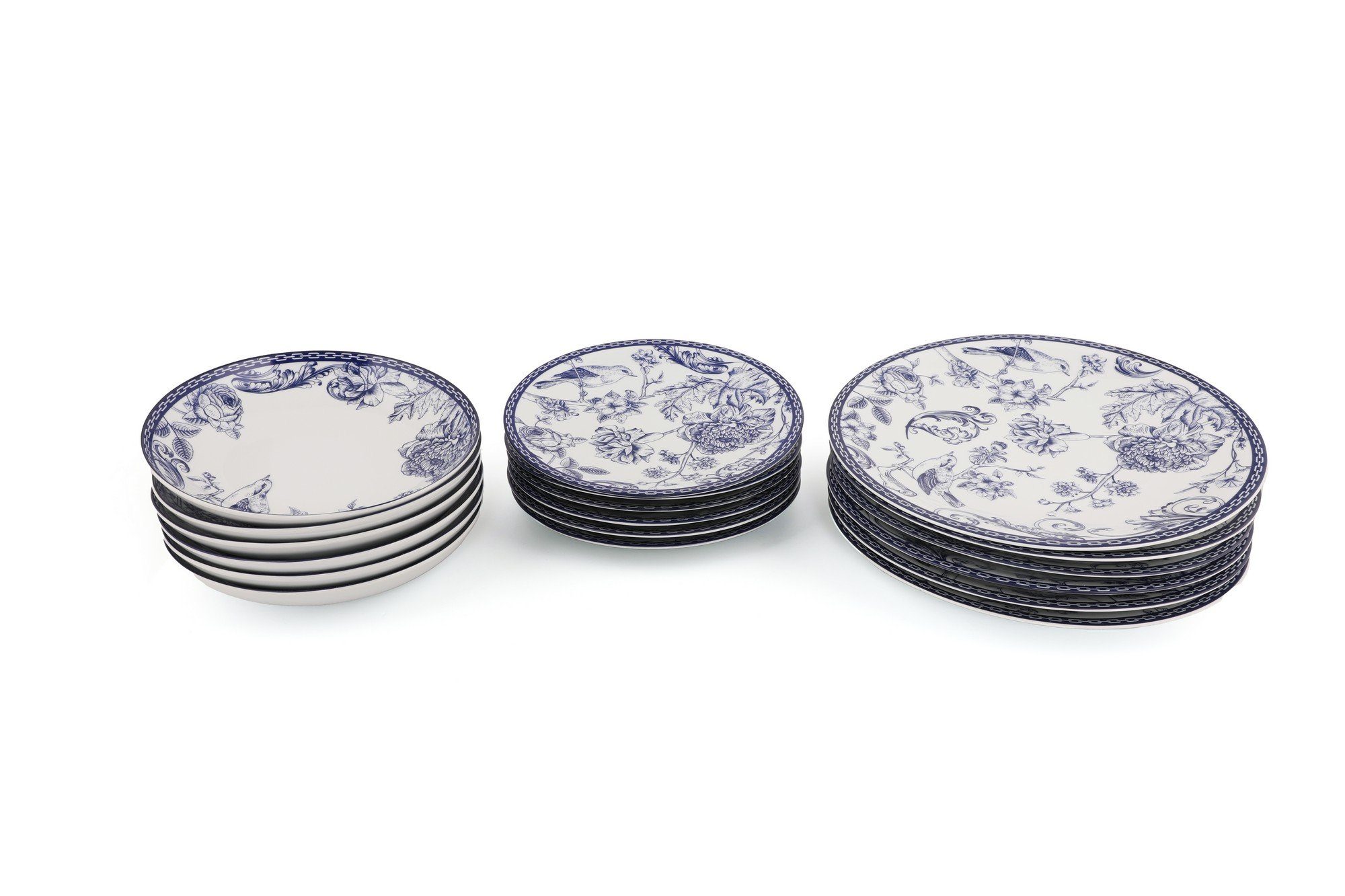 Essservices, KTP3401, 100% Weiß,Blau, Hermia Concept Teller-Set Porzellan
