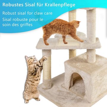 NYVI Kratzbaum Katzen Kratzbaum Cremona 79 cm groß beige - Deluxe Mini Katzenbaum, Kletterbaum für Katzen - Katzenkratzbaum