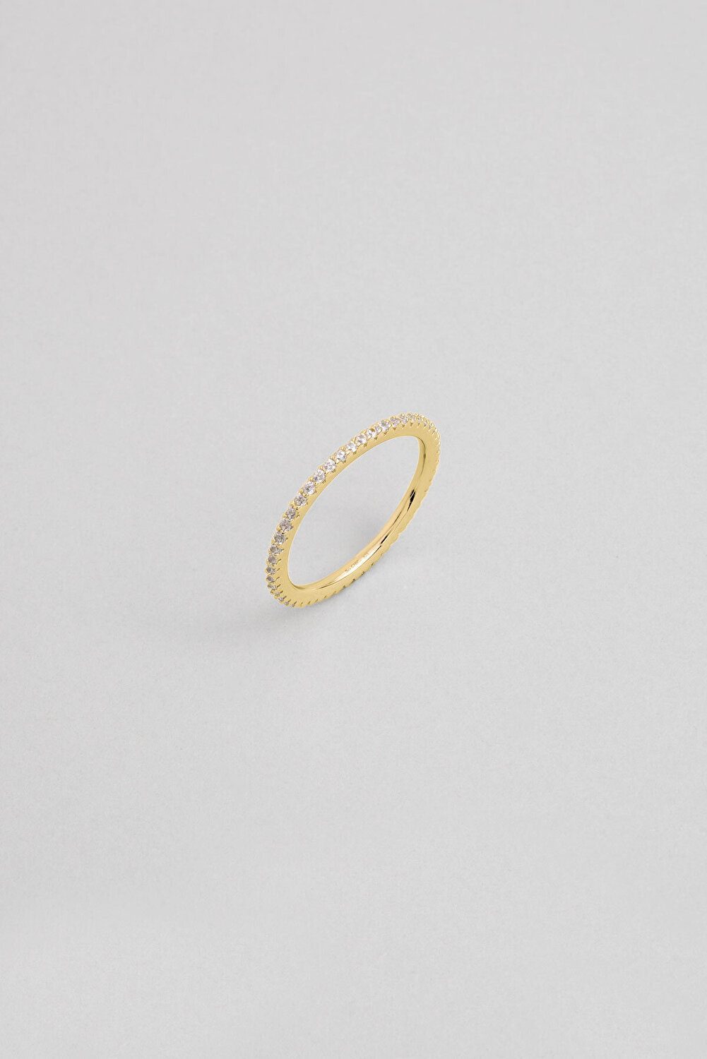 So CHIC... Silberring Weißer Stein 18K Gelbgold Bandring