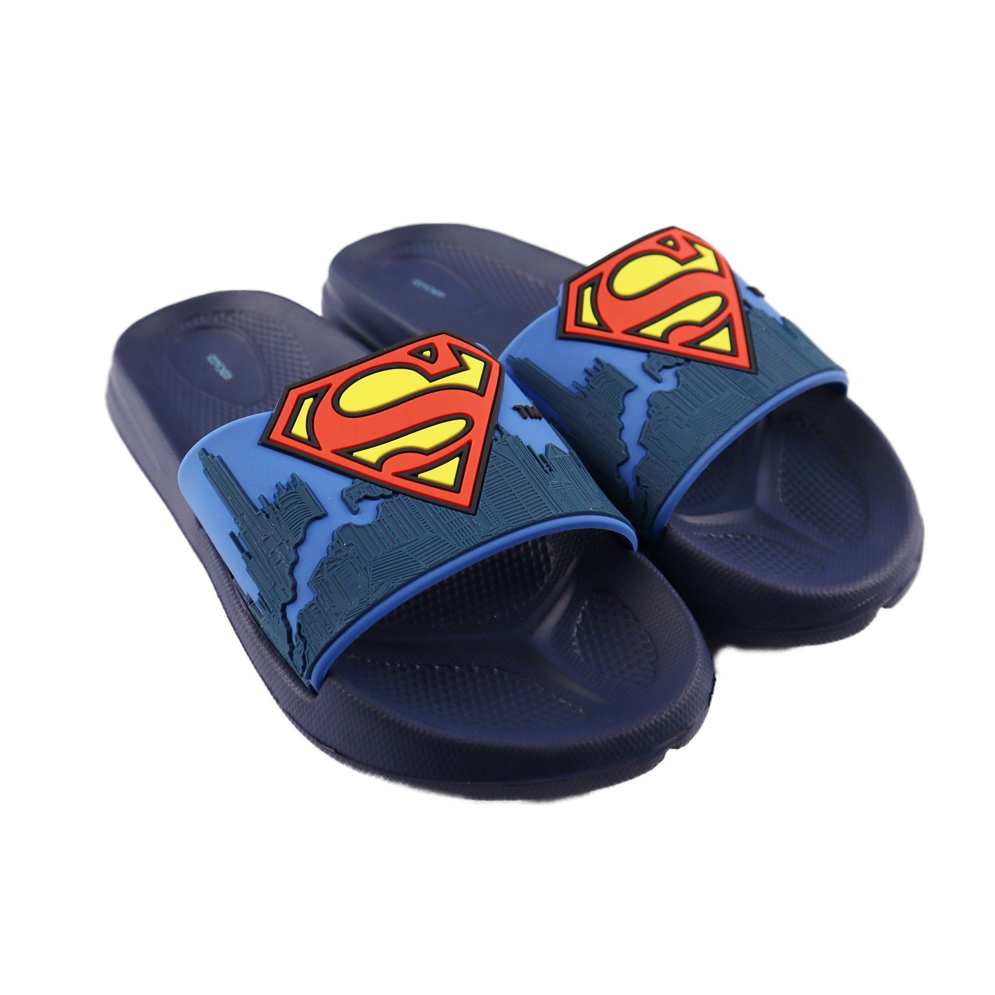 DC Comics Superman Jungen Kinder Sandalen - 3D Optik Sandale Gr. 25 bis 32,  Blau