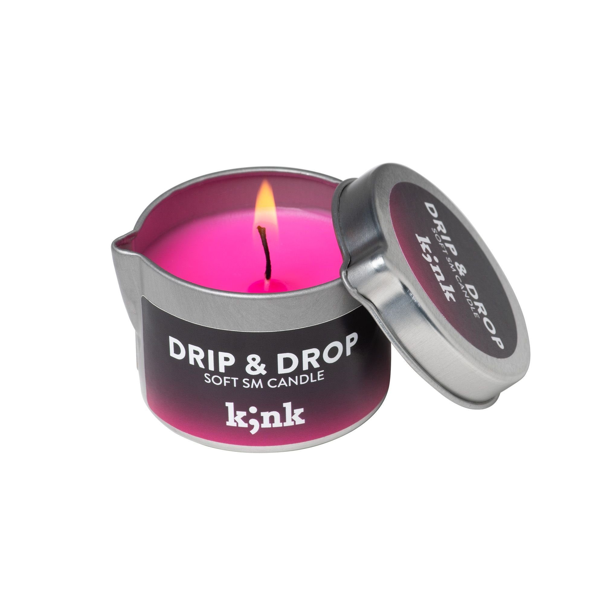 k;nk Massagekerze Drip & Drop - Soft-SM-Kerze in Neonpink, 1-tlg., vegan, Handgegossen aus DE