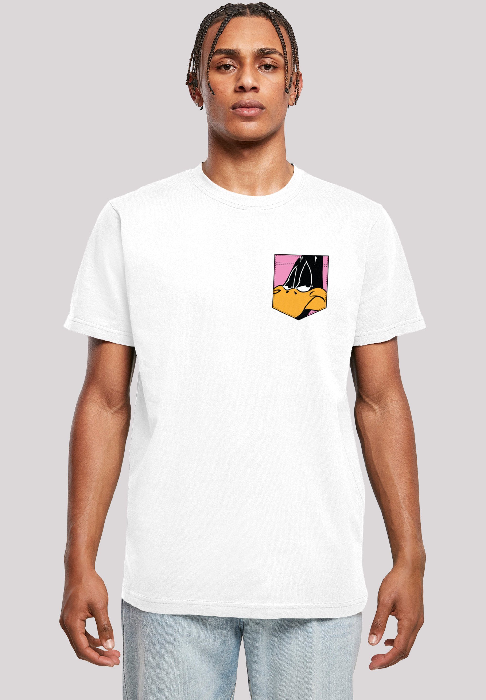 F4NT4STIC T-Shirt Looney Tunes Daffy Duck Faux Pocket Print | T-Shirts