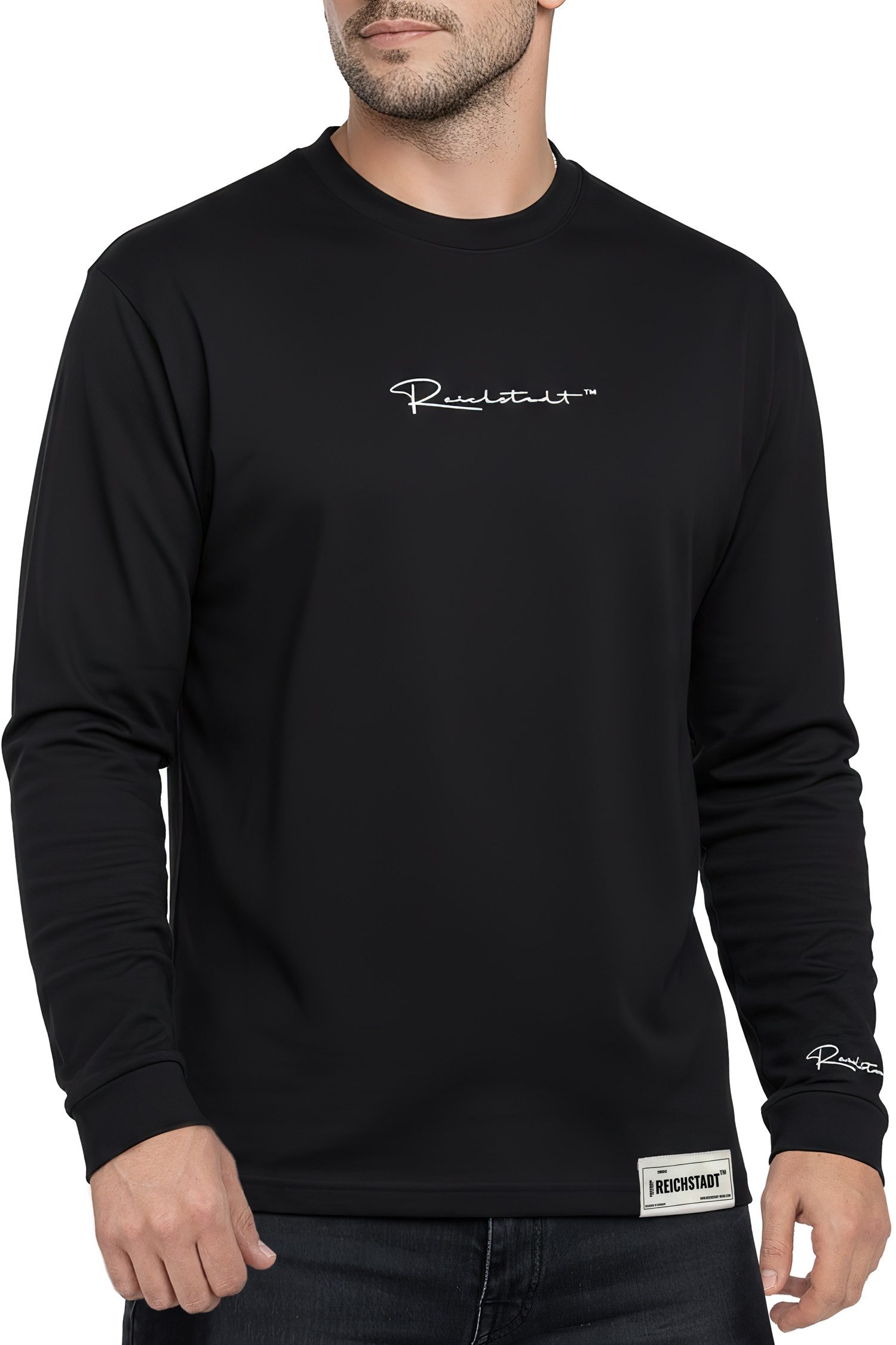 Reichstadt Longsleeve Herren Oversized Langarm Shirt 23RS042 mit Stitching auf der Brust