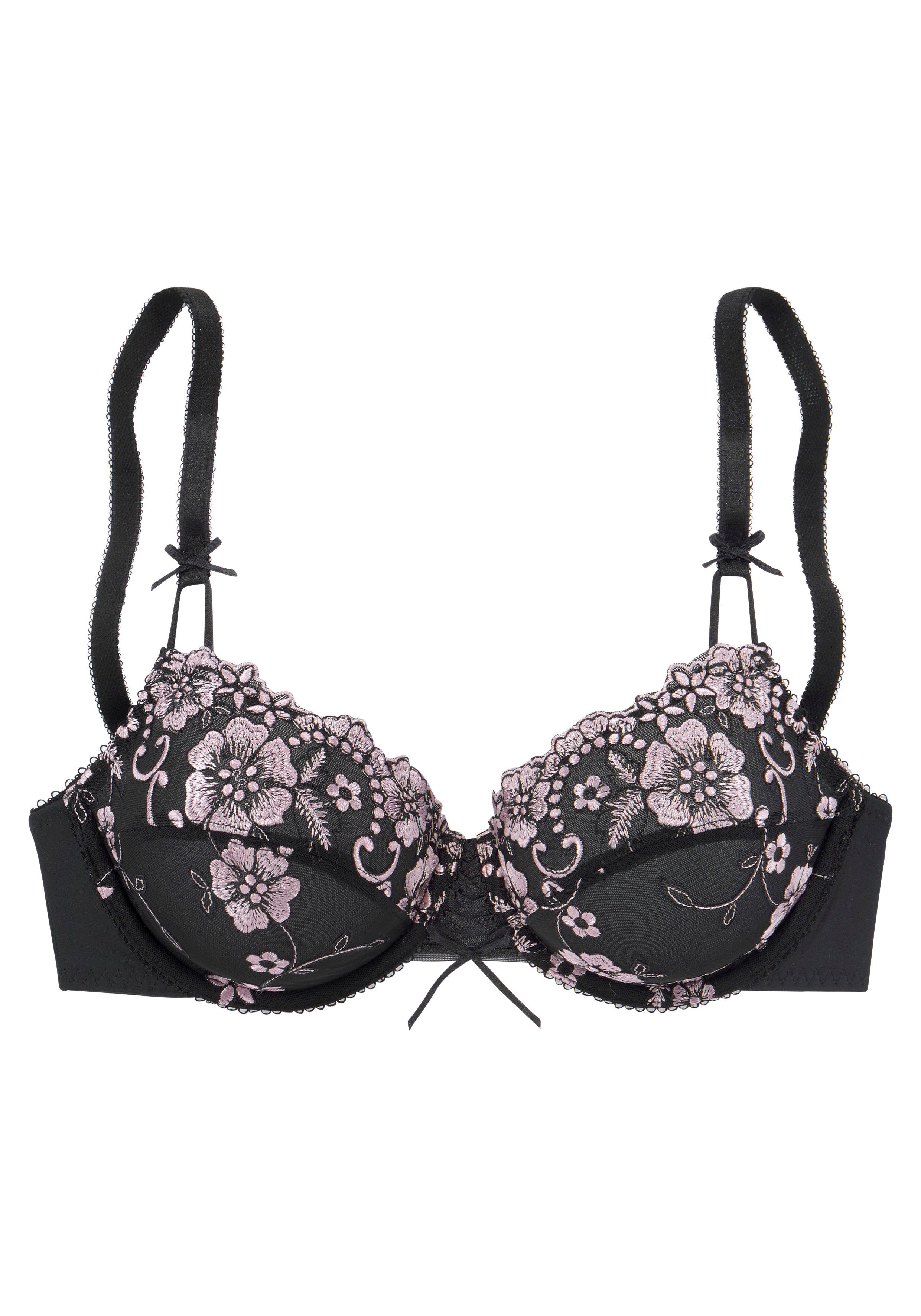 LASCANA Bügel-BH Spitzen-BH, Dirndl-BH, Wanda mit Zierschnürung und Stickerei Spitze, als Dessous-Set kombinierbar – Bild 2 von 5