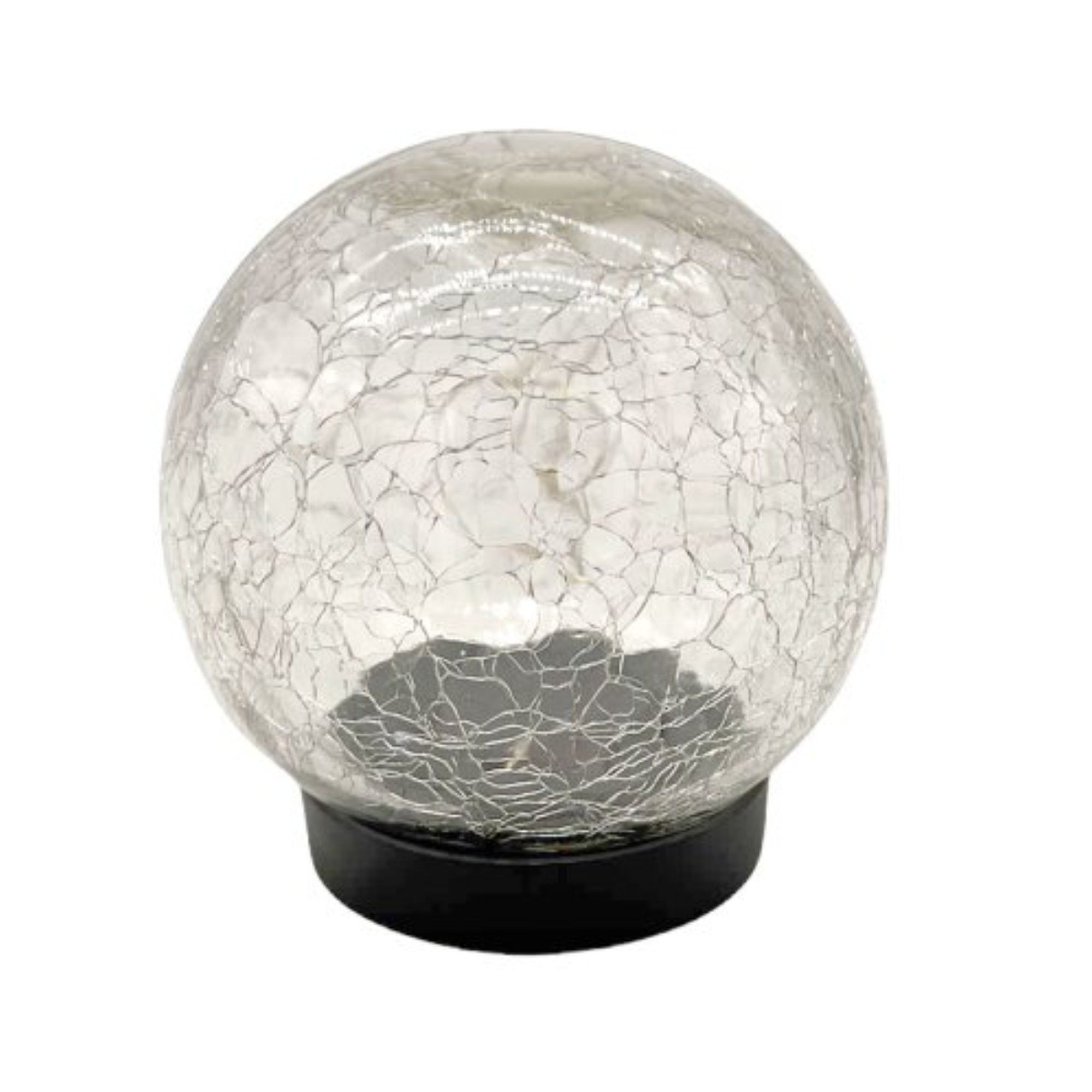 Kynast Garden LED Solarleuchte Solar Glaskugel LED Gartenleuchte Bruchglas Optik warmweiß 12cm