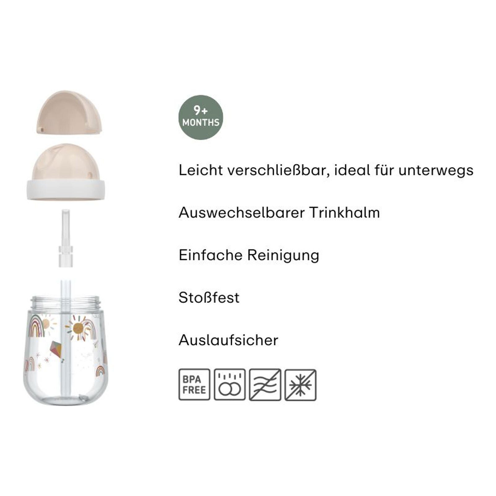 Mepal Kinderbecher Mio Strohhalmbecher 300 ml, 1-tlg., Polypropylen, Silikon, Tritan