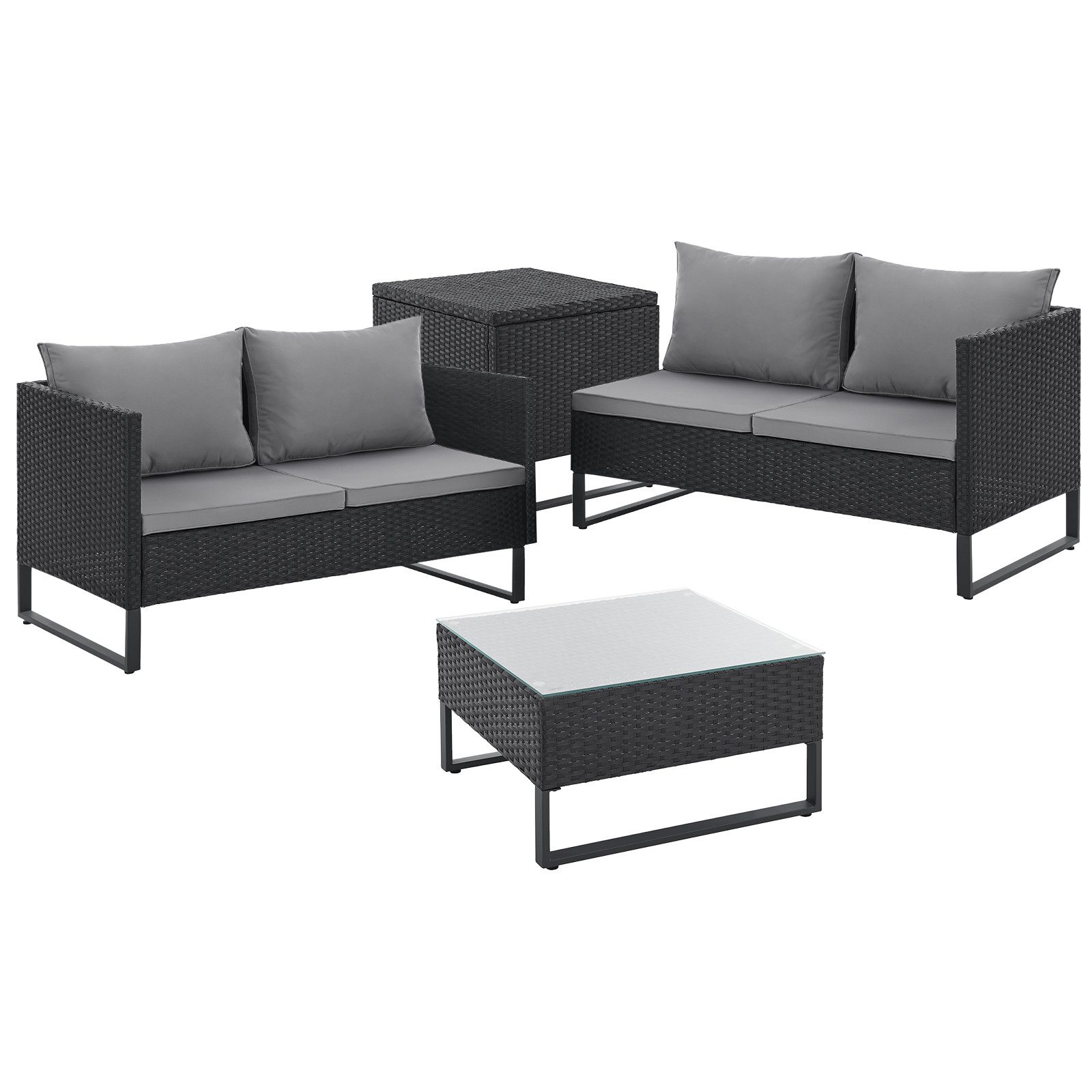 SVITA Gartenlounge-Set KANSAS, (Lounge-Set), Inklusive Kissenbox, günstig online kaufen