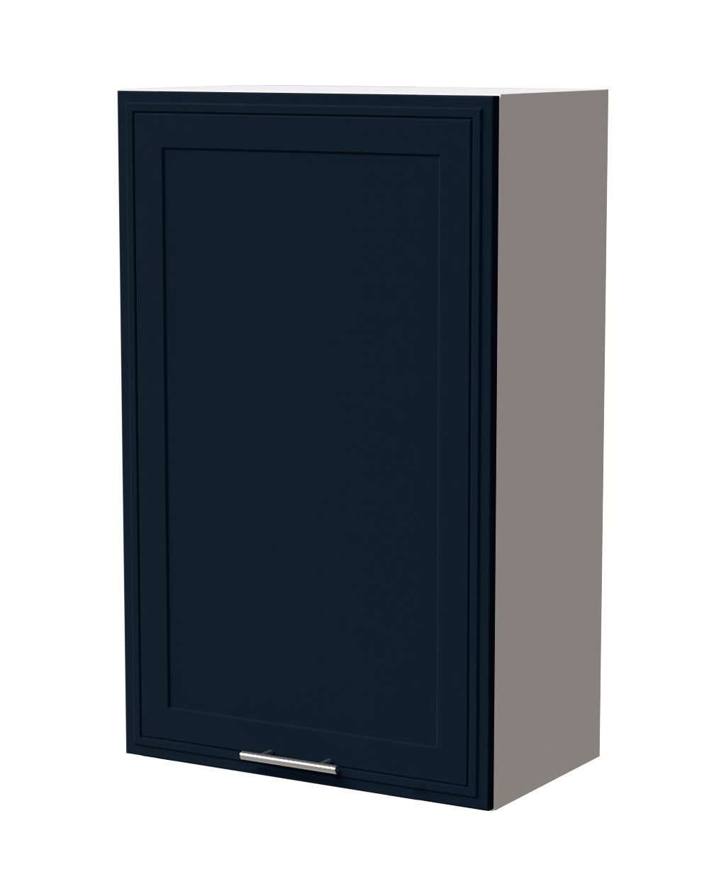 Feldmann-Wohnen Klapphängeschrank Salo (W4/60/1, 1-türig, 3 Einlegeböden, 1-St., moderne Kassettenoptik, folierte Fronten) 60x32,5x96cm Weiß / Indigo Matt