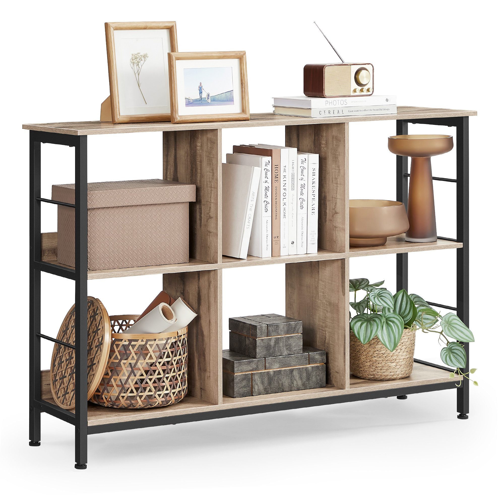VASAGLE Bücherregal Aufbewahrungsregal, Standregal mit 6/8/9 Fächern günstig online kaufen