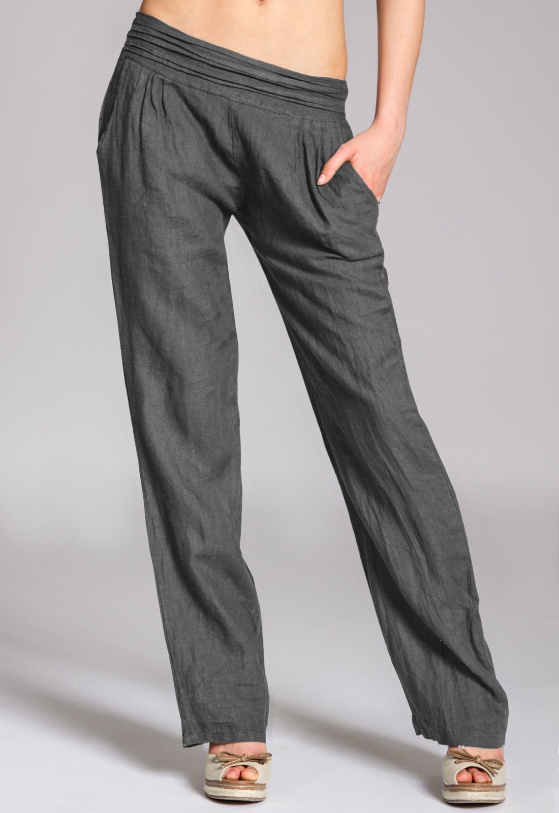 Caspar Leinenhose KHS020 Damen Casual Leinen günstig online kaufen