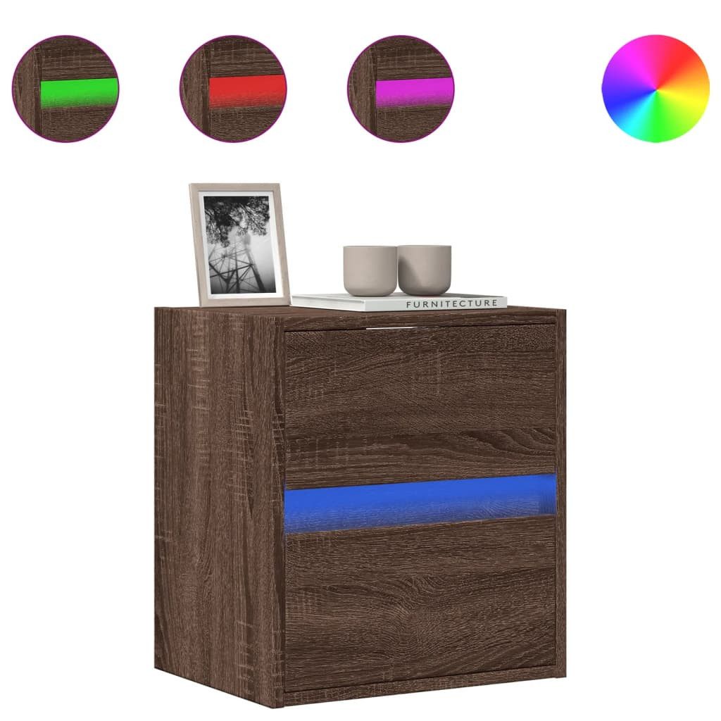 vidaXL TV-Wand TV-Wandschrank mit LED-Beleuchtung Eichen-Optik günstig online kaufen