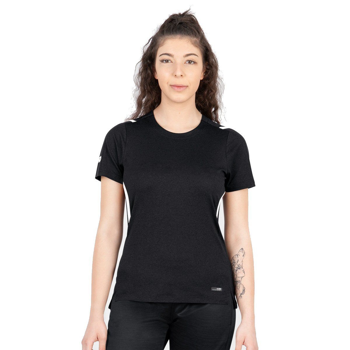 Jako T-Shirt Sport-Shirt Challenge - Polyester-Stretch-Jersey - schwarz/weiss Damen
