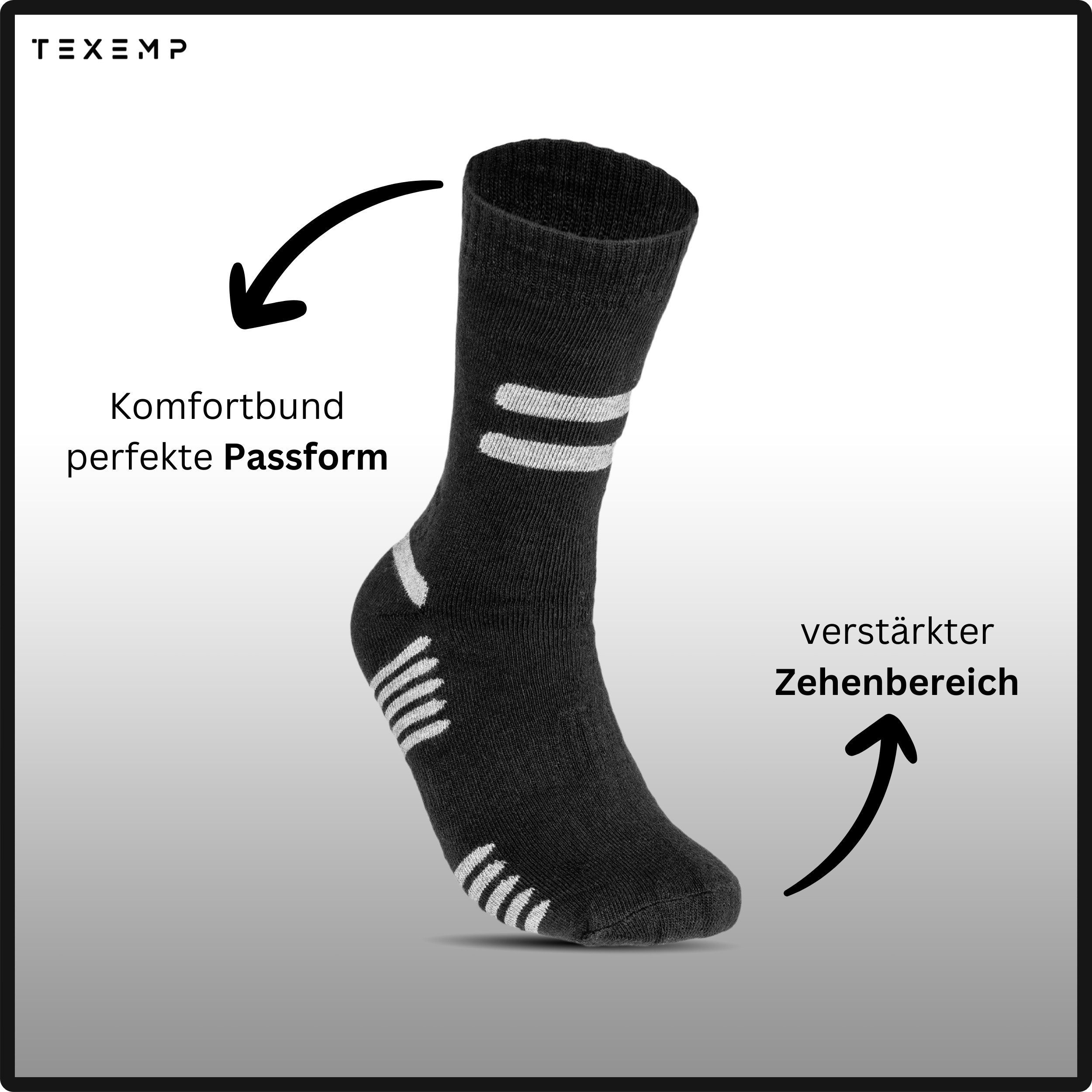 TEXEMP Thermosocken 6 bis 24 Paar Thermo Socken Herren & Damen Baumwolle Wintersocken (Packung, 24-Paar) Mit Innenfrottee