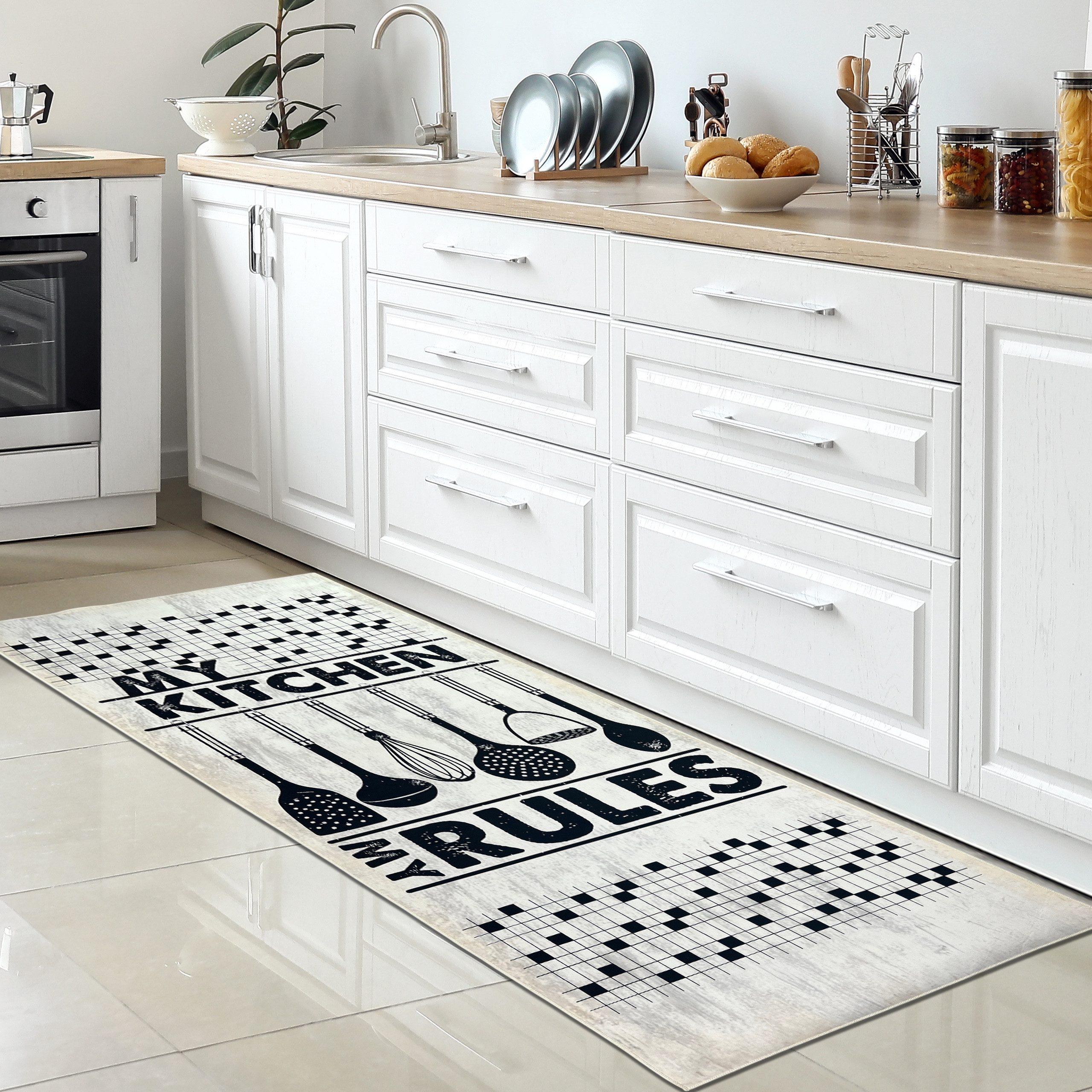 Carpetia Küchenläufer Küchenteppich Modern, rechteckig, Höhe: 5 mm, rutschh günstig online kaufen