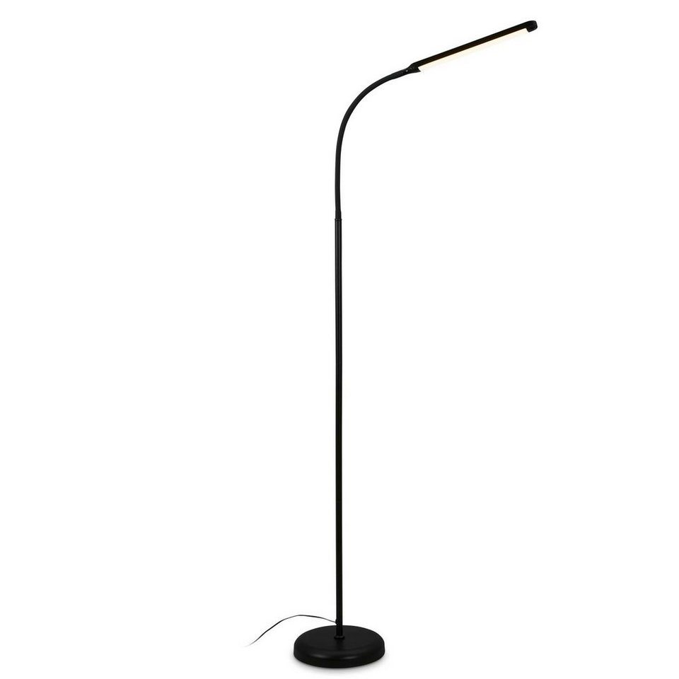 Briloner Leuchten Stehlampe 1472015, dimmbar, schwenkbar, Touch,  Speicherfunktion, LED fest verbaut, Warmweiß, Stehleuchte, 126,5x21 x66cm,  Schwarz, 6,5W, Wohnzimmer, Schlafzimmer