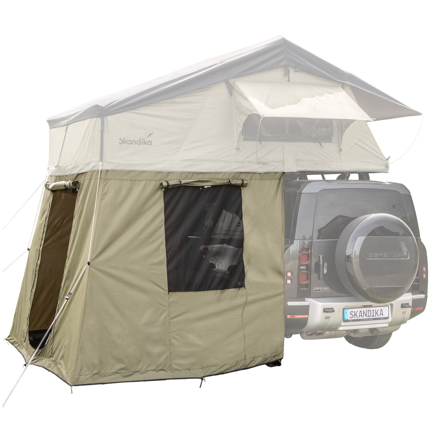 Skandika Dachzelt Freeland 3, Autodachzelt für 2-3 Personen, Vorzelt für Autozelt, (Zeltboden wannenförmig, abtrennbar (mit Rundum-Reißverschluss), Softcover, wasserfest 2500 mm, Eingang und Fenster mit Moskitonetz