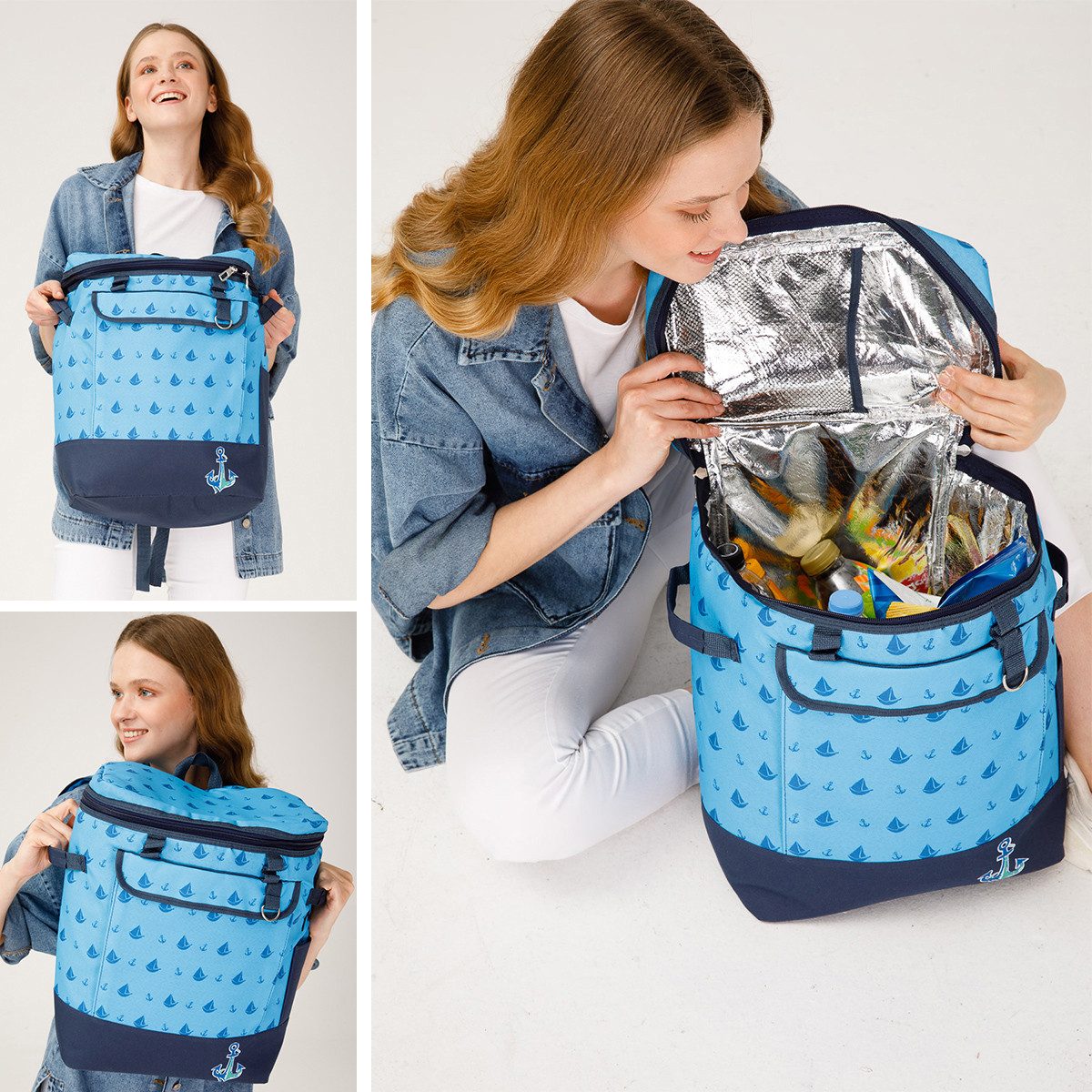 ANEMOSS Kühltasche Anemoss Marine Collection Sailboat Kühlrucksack – 25 l Thermo Lunchbox – Bild 4 von 5