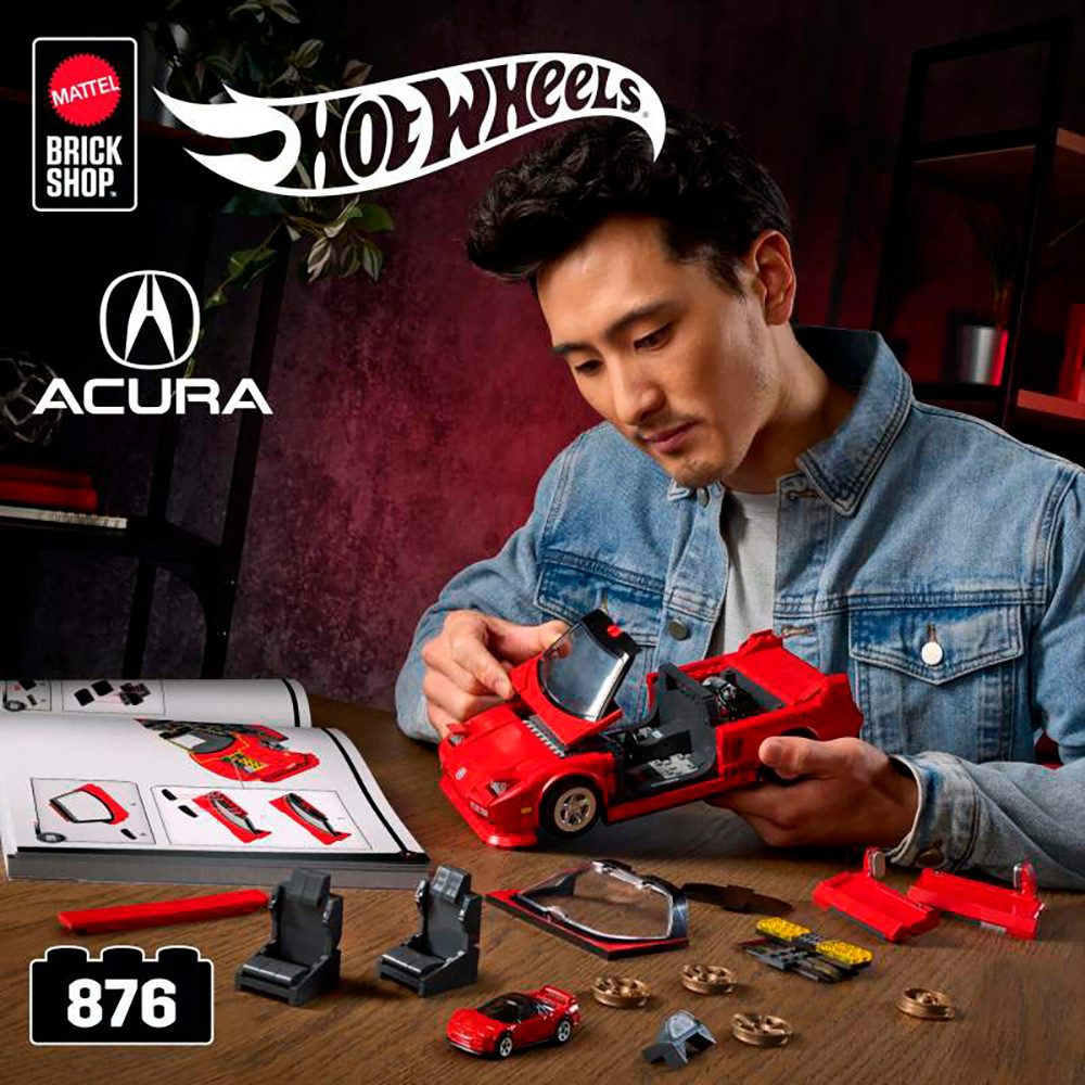 Mattel® Modellbausatz Mattel Brick Shop Hot Wheels, ELITE SERIES ACURA, Maßstab 1:16, (876-tlg)