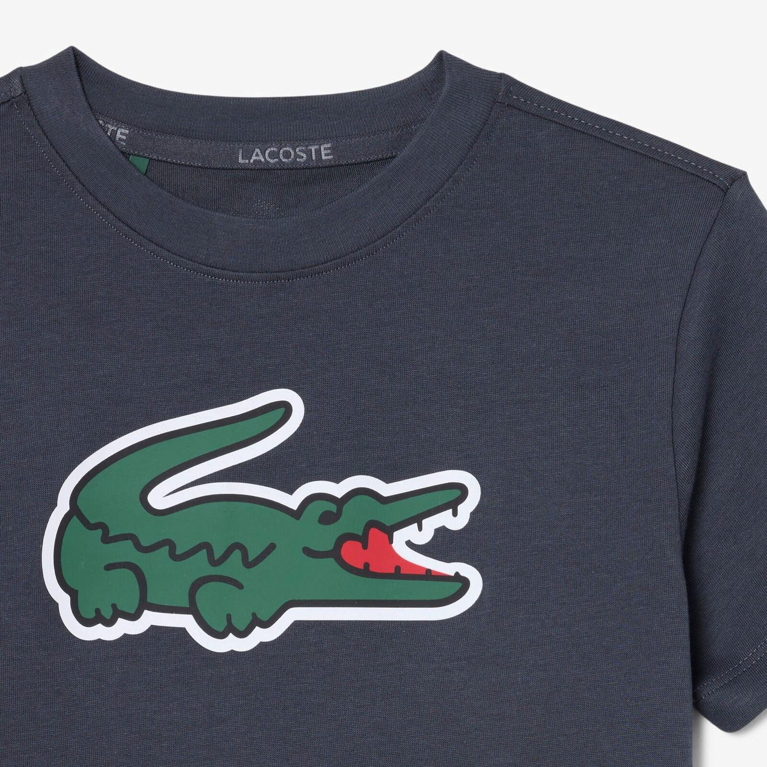 Lacoste T-Shirt LACOSTE Kids T-Shirt „Big Croc“ – GRAPHITE dunkelgrau