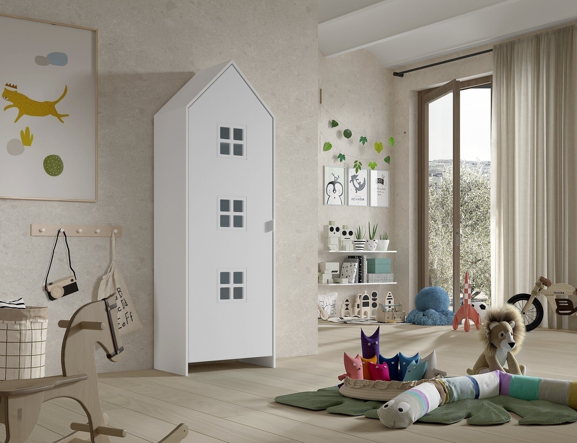 Vipack Kleiderschrank CASAMI BRUGES in Weiß lackiert, MDF - 57,6x171,3x37cm (BxHxT)