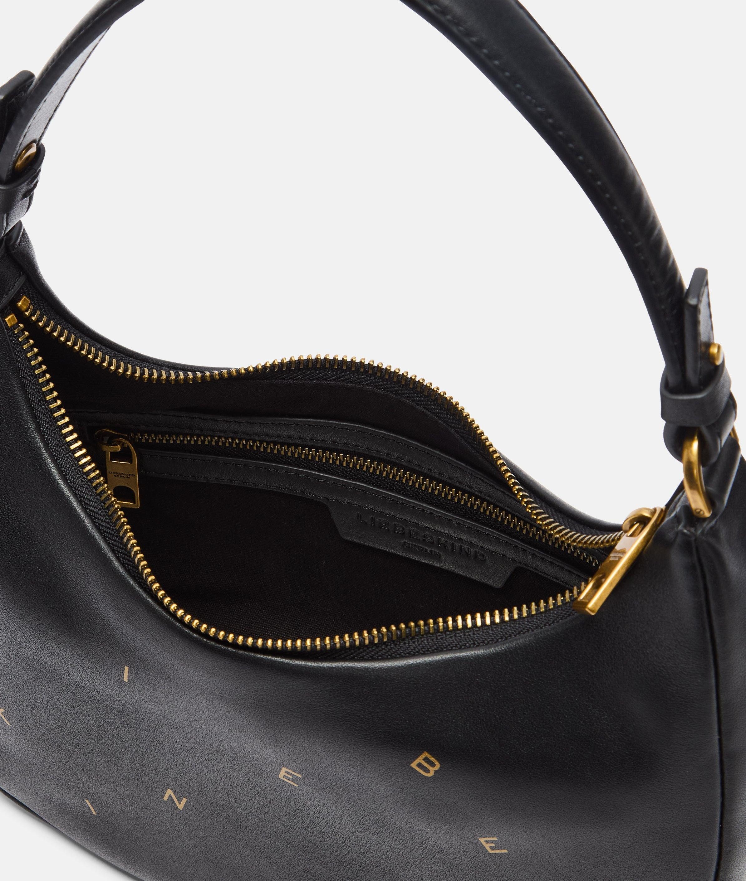 Liebeskind Berlin Schultertasche Dancing Letters Hobo XS, Kleine Tasche aus Nappaleder