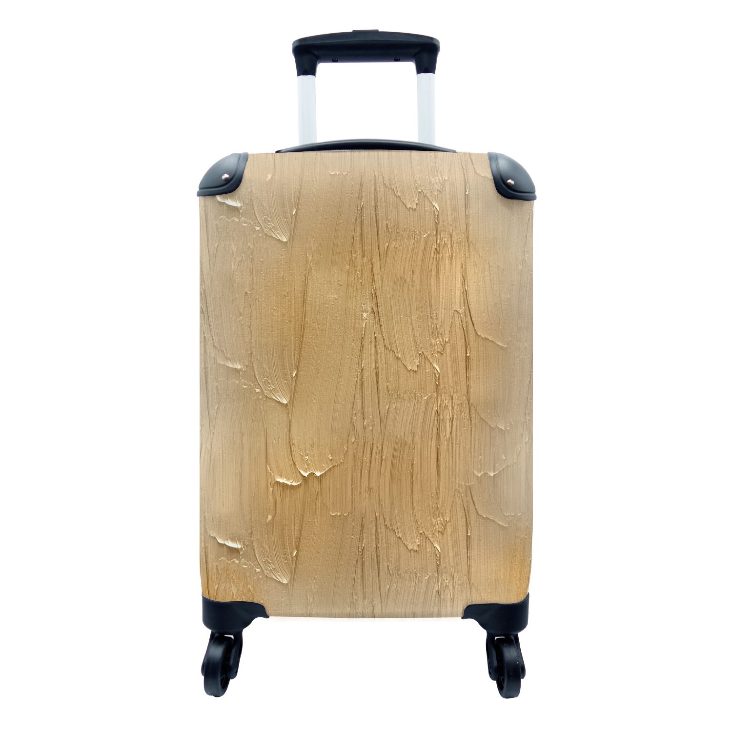 Muster, Reisetasche Rollen, Handgepäckkoffer - 4 Ocker Farbe Reisekoffer Handgepäck - Ferien, für rollen, mit Trolley, MuchoWow