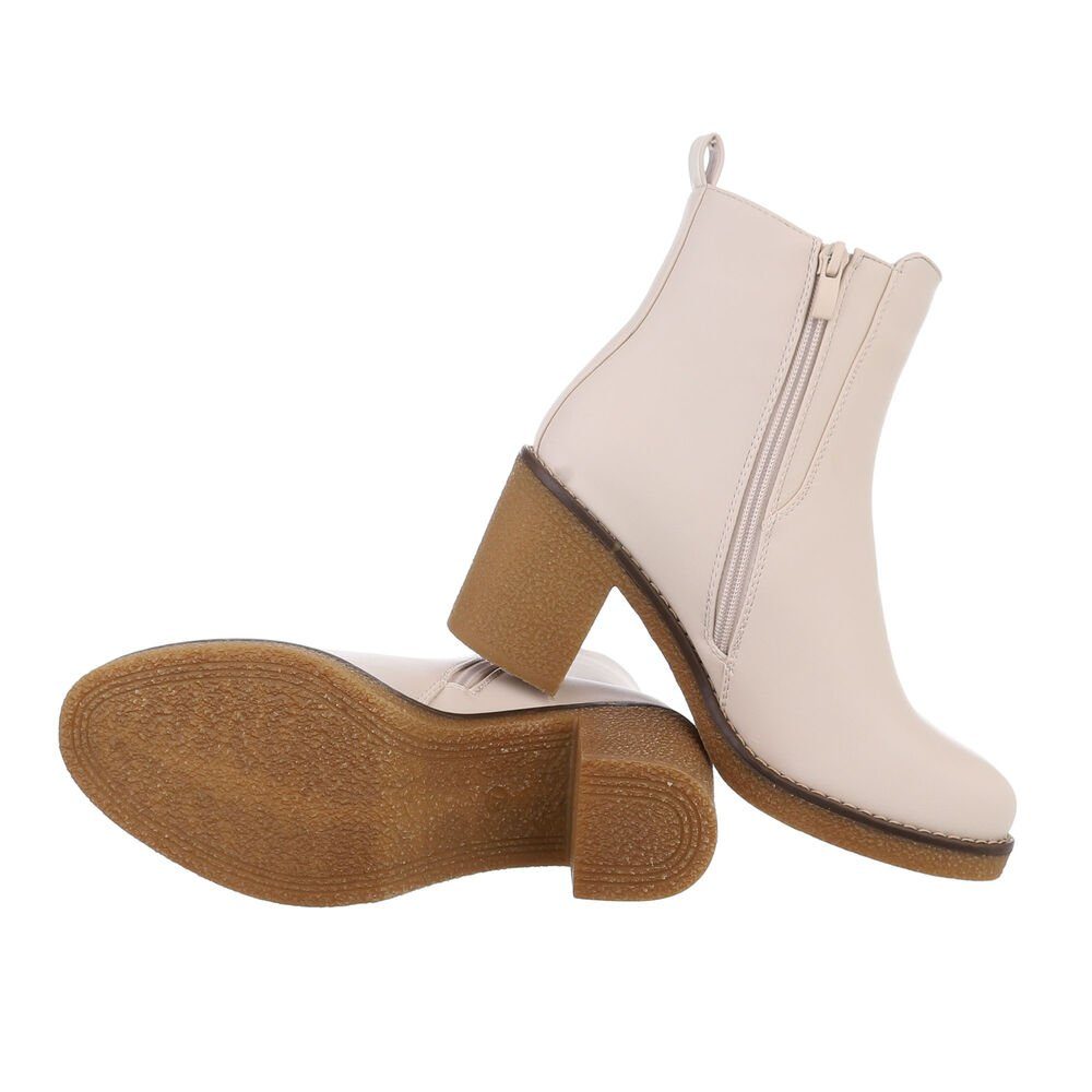 Ital-Design Damen Freizeit High-Heel-Stiefelette Blockabsatz High-Heel günstig online kaufen