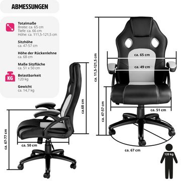 tectake Gaming-Stuhl Tyson (1er, 1 St), 360° drehbar