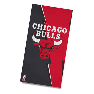 MTOnlinehandel Badetuch Chicago Bulls 70x140 cm, 100% Baumwolle, Duschtuch Strandtuch, (1-St), Basketball NBA Team Fanartikel, weich & flauschig