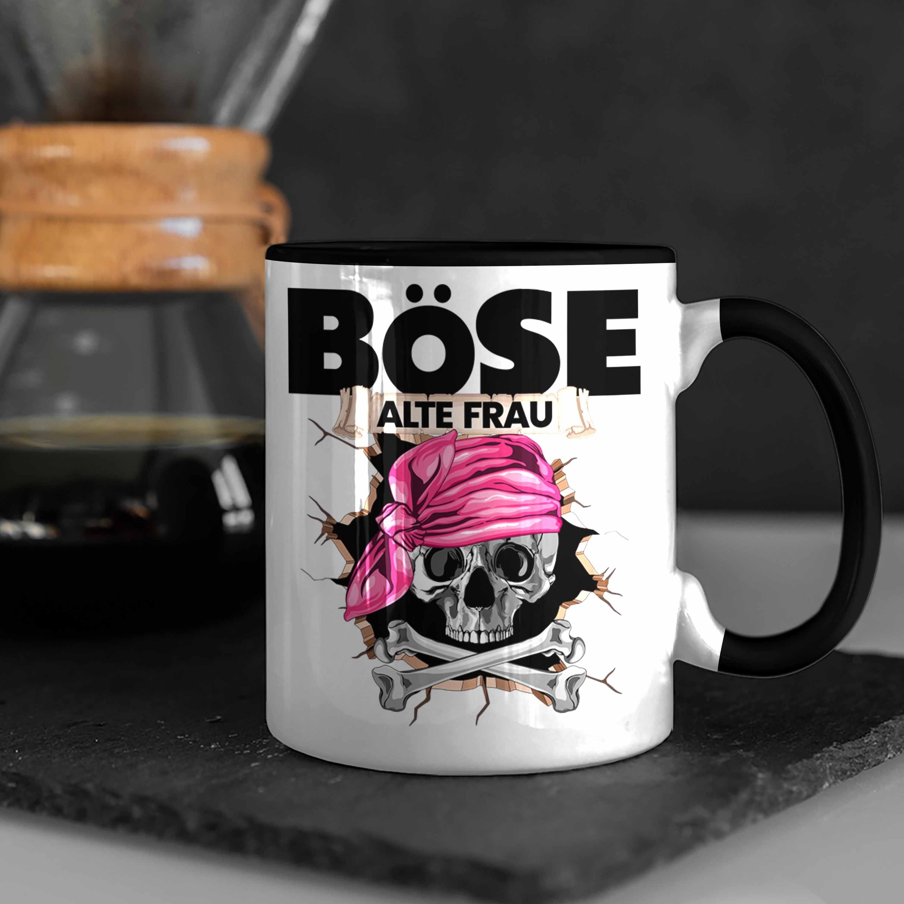 Tasse Kaffee-B Alte Frauen Tasse Schwarz Geschenkidee Böse Frau Geschenk Trendation für Piratin
