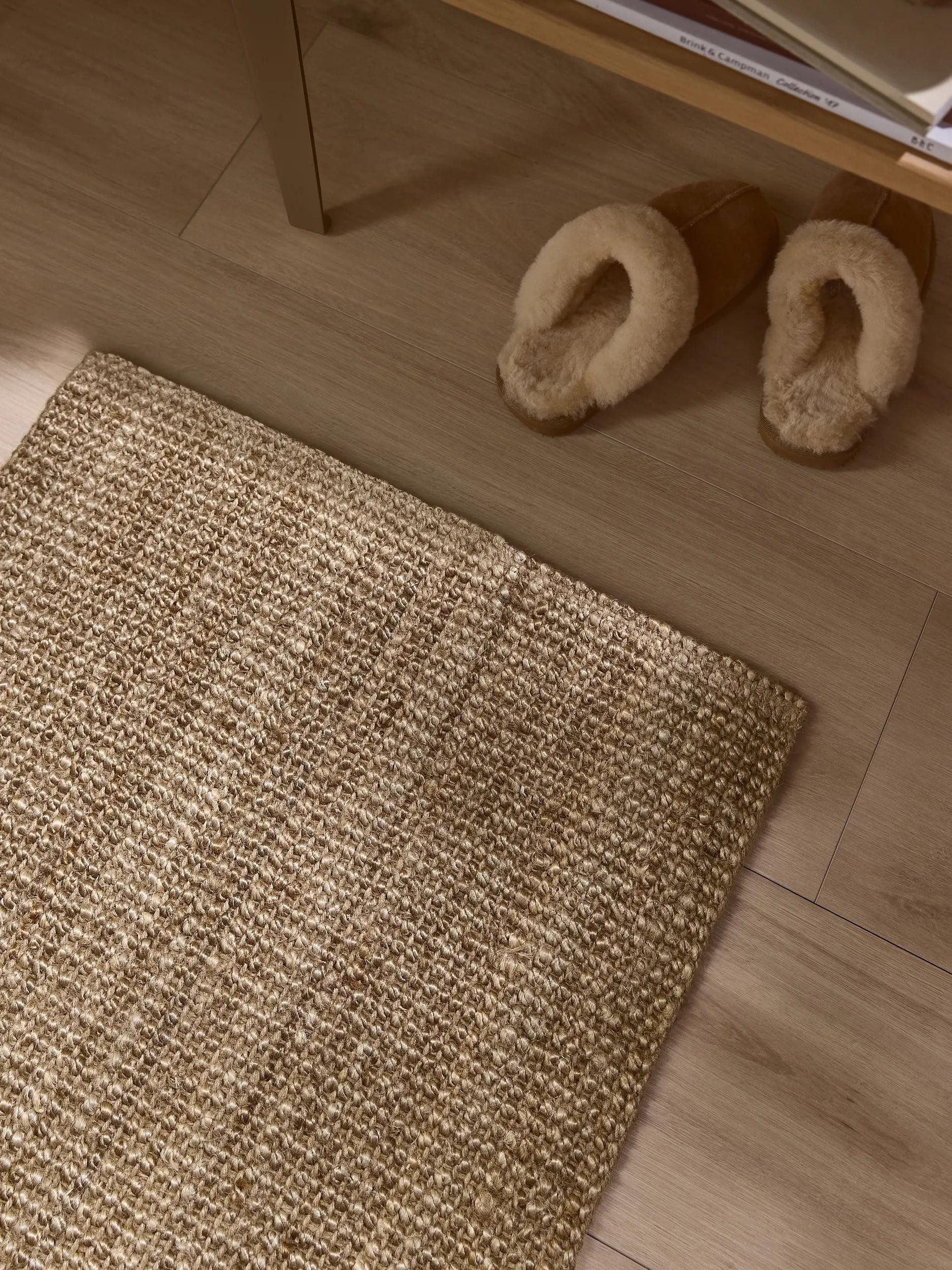 benuta Fußmatte Svea, rechteckig, Höhe: 5 mm, Hangefertigter Juteteppich, Wohnzimmer, Esszimmer, Schlafzimmer, Flur