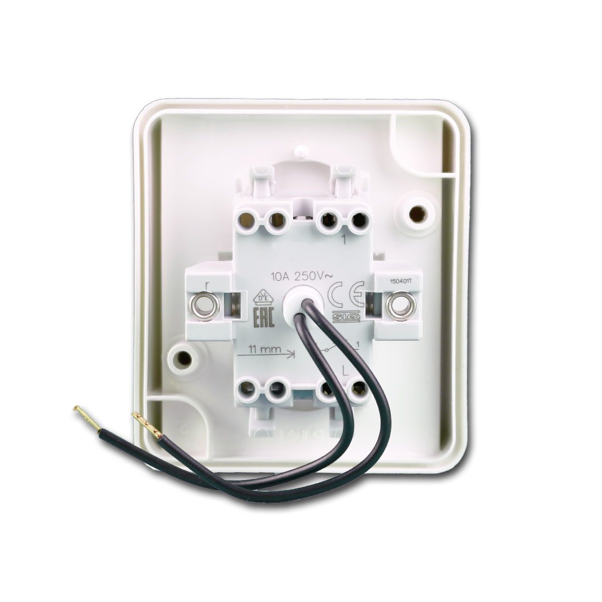 TEM fontana Taster, Indikator weiß 250V~/10A, AP, IP44 Wandtaster