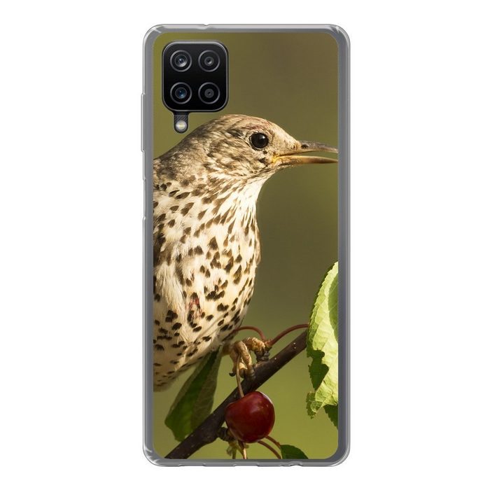 MuchoWow Handyhülle Vogel auf einem Ast Handyhülle Samsung Galaxy A12 Smartphone-Bumper Print Handy