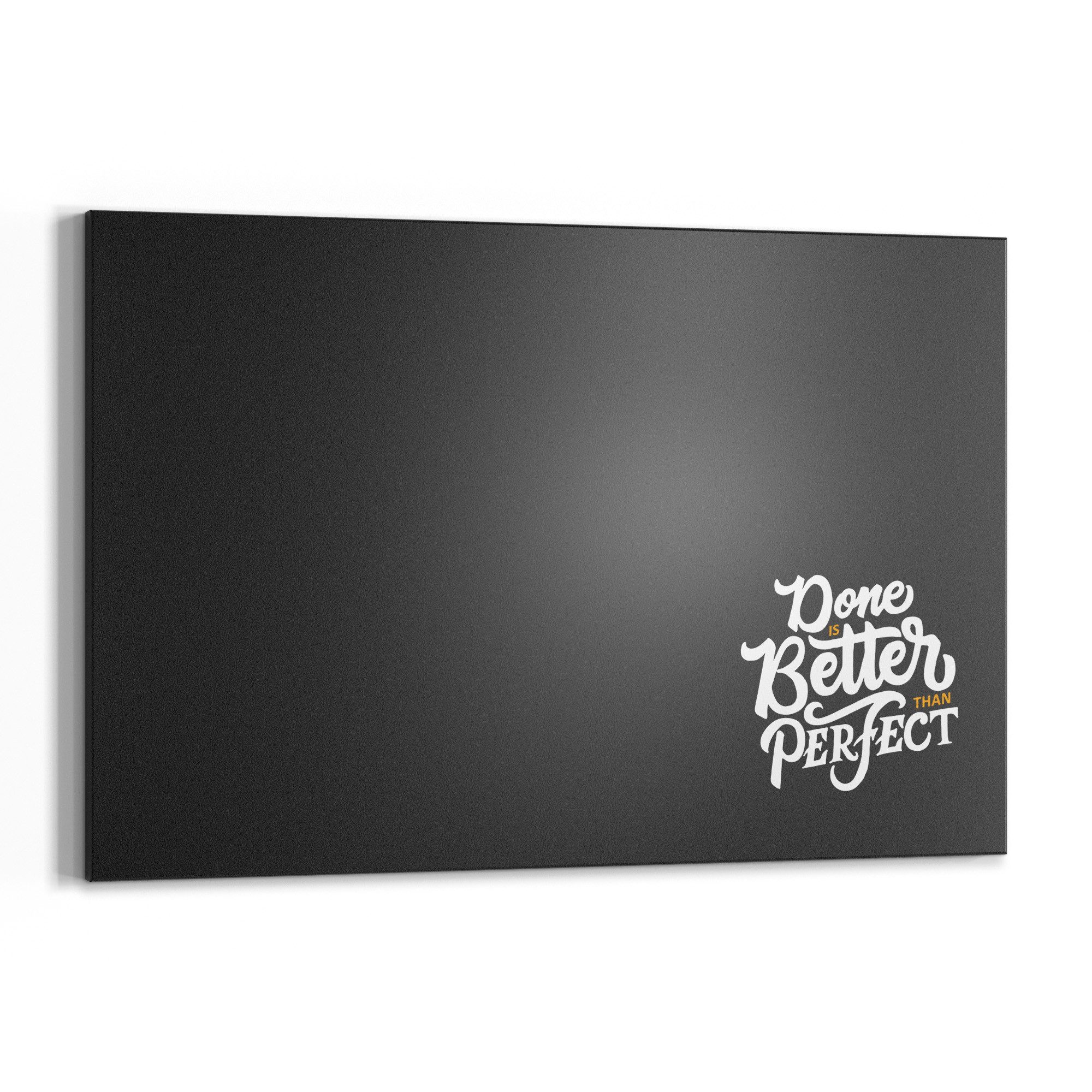 DEQORI Wandtafel 'Besser unperfekt starten', (1-tlg), Metall Kreidetafel bedruckt Schreibtafel modern Schiefertafel Tafel