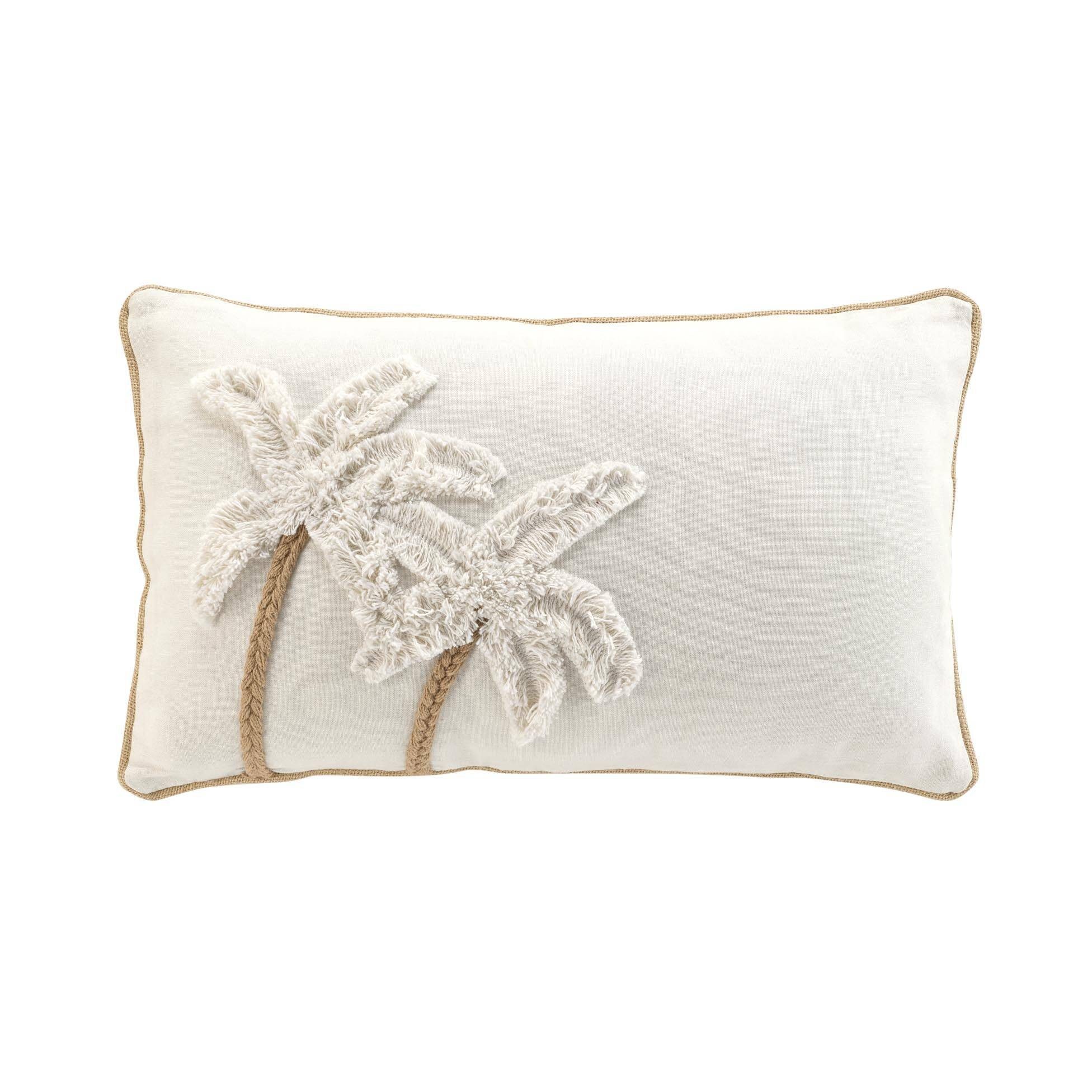 Douceur d'intérieur Dekokissen Dekokissen aus Baumwolle mit getufteter Palme, 30 x 50 cm