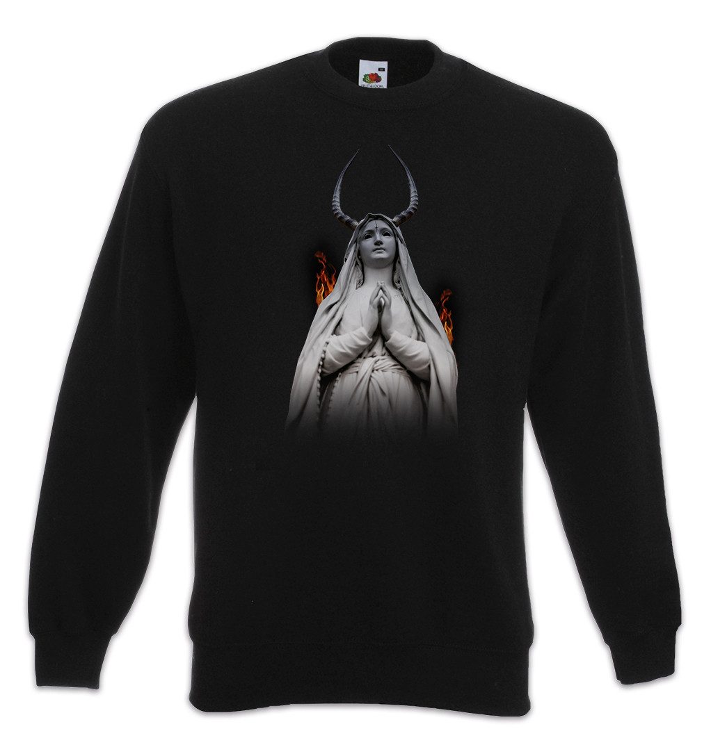 Urban Backwoods Sweatshirt Satanic Maria Sweatshirt Black Metal Pentagramm 666 Holy Devil Satan (1-tlg) Sign Zeichen Umgedrehtes Kreuz