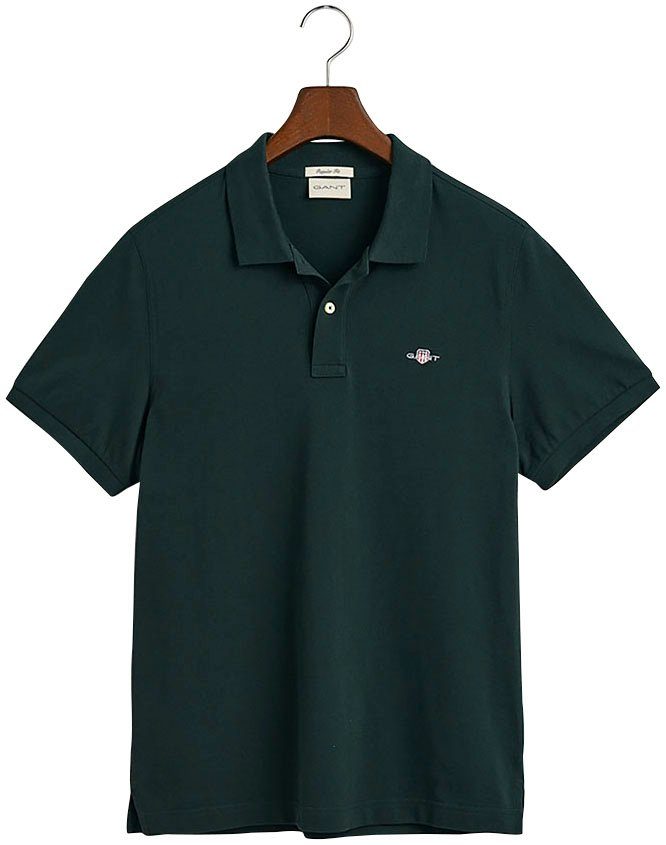 Gant Poloshirt REG SHIELD TARTAN auf POLO Logostickerei mit GREEN PIQUE Brust SS der