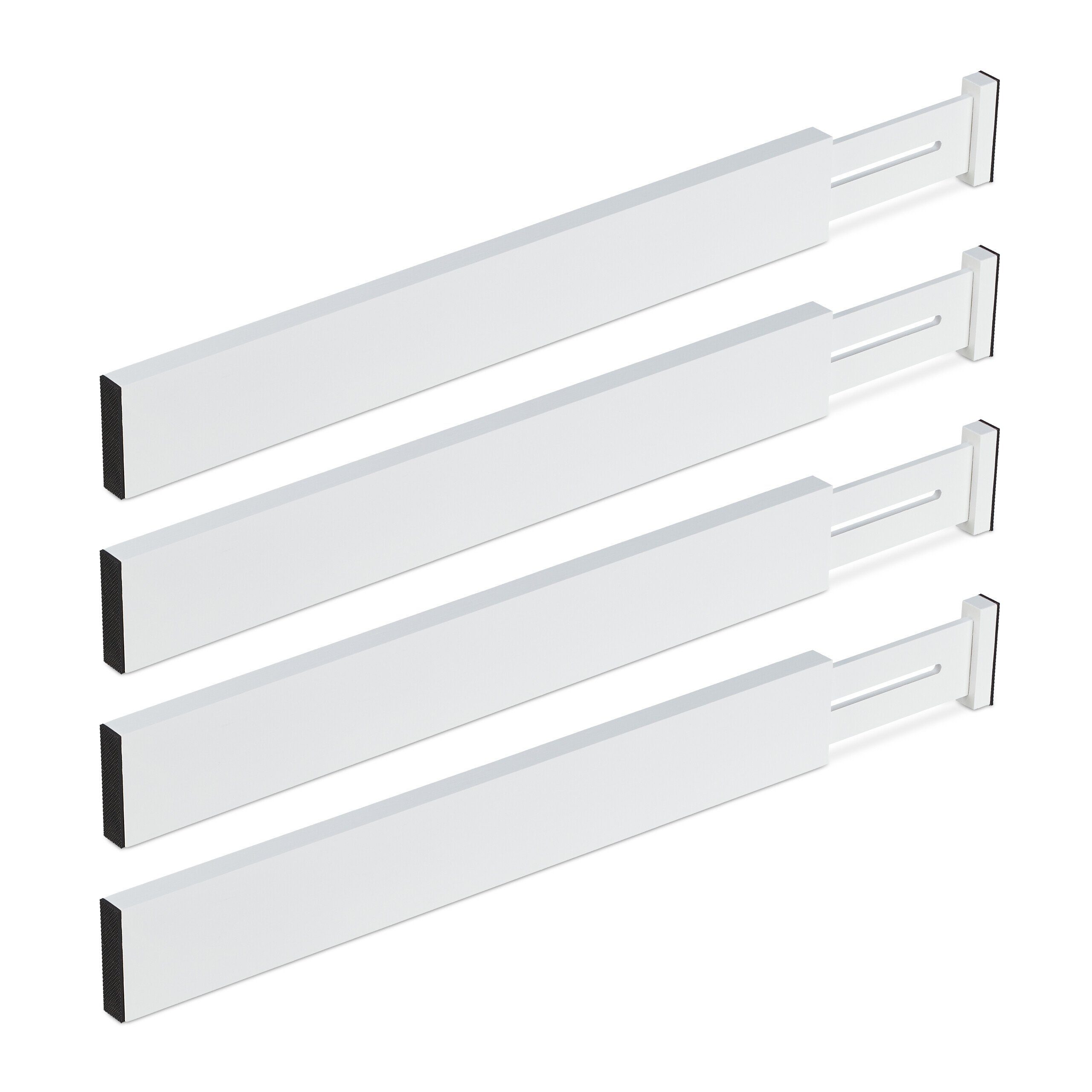 relaxdays Schubladeneinsatz 4er Set Schubladentrenner in Weiß