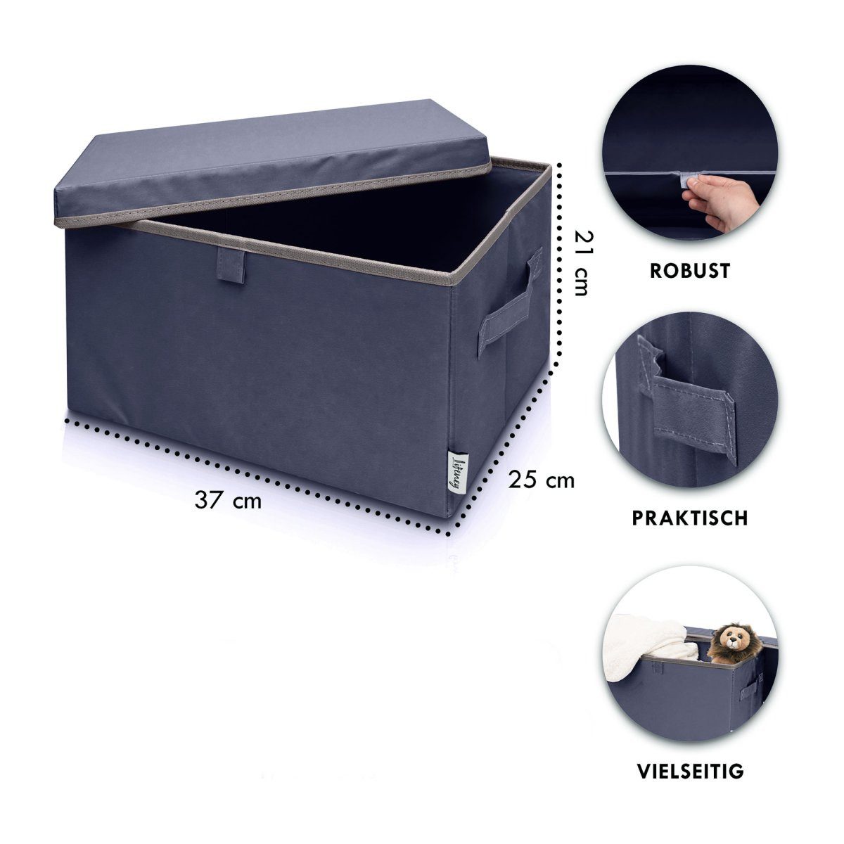 Lifeney Faltbox Aufbewahrungsbox, Dunkelblau, groß, 2er günstig online kaufen