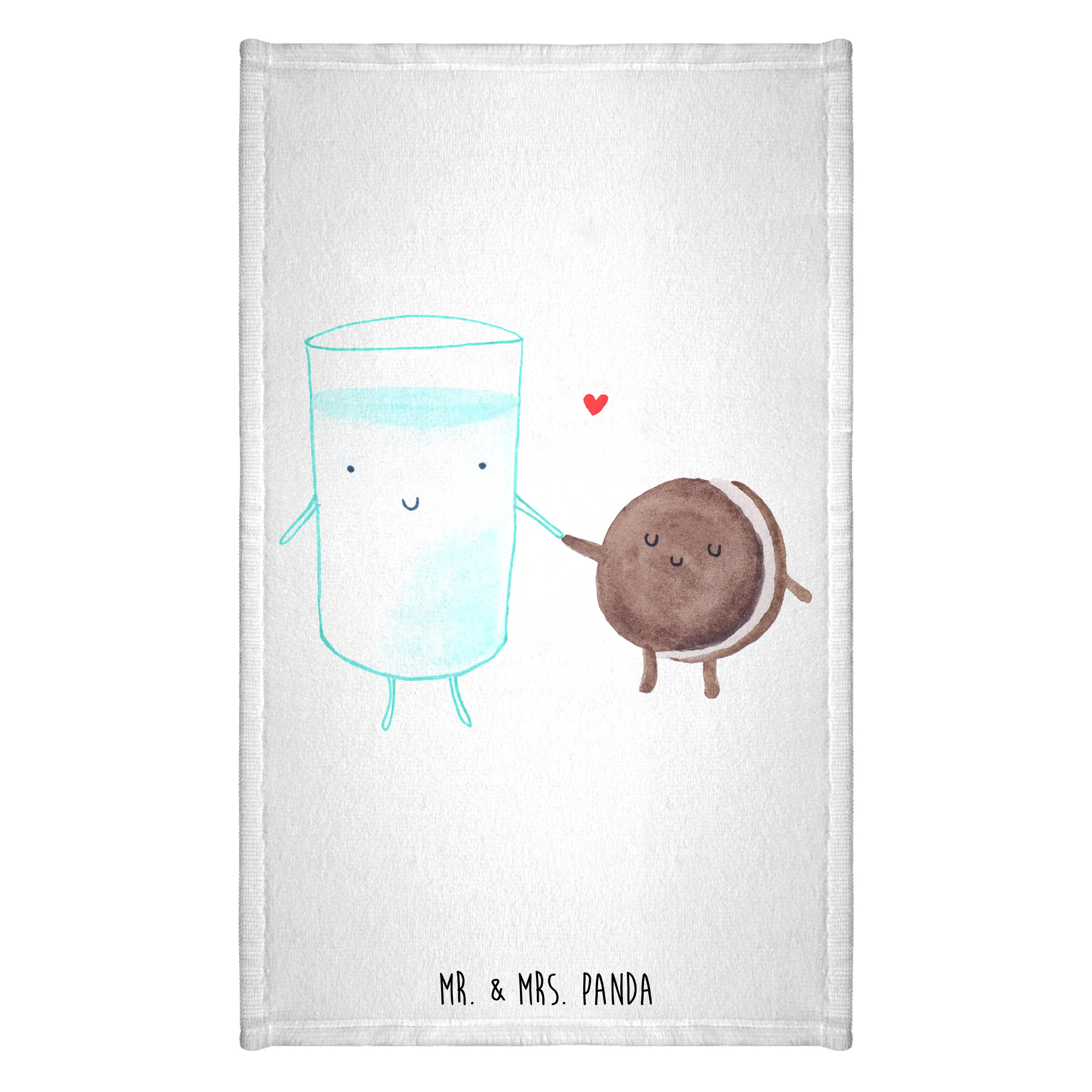 Handtuch Milch Keks - Weiß - Geschenk, lustige Sprüche, Tiermotive, Gästetuch