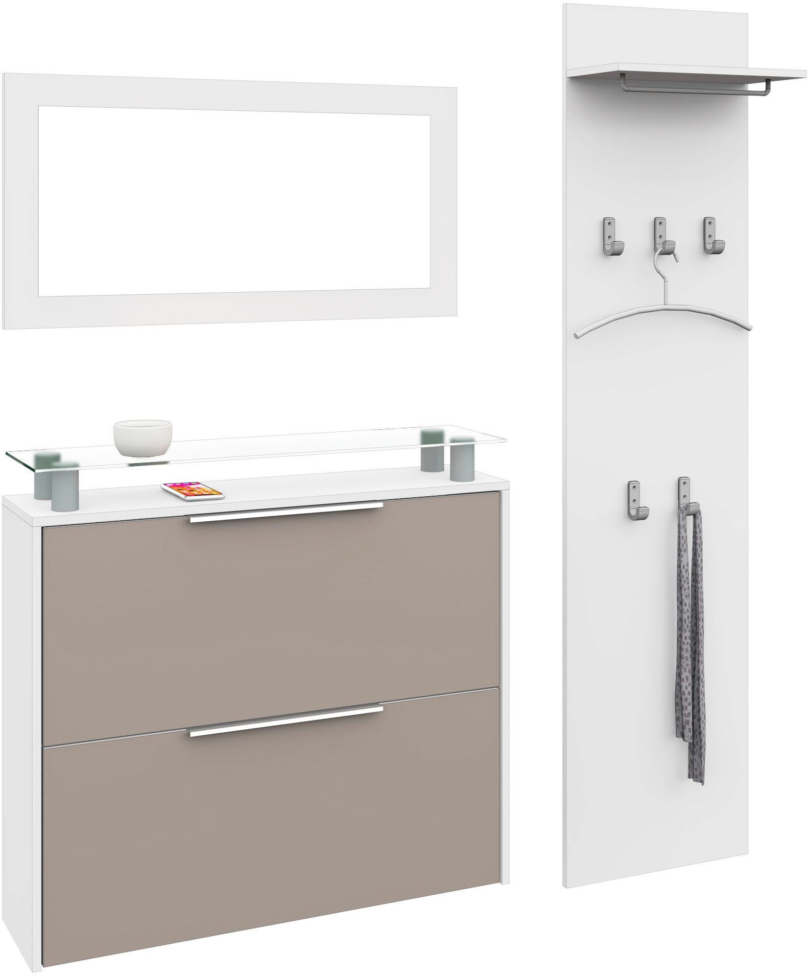 weiß matt/cappuccino